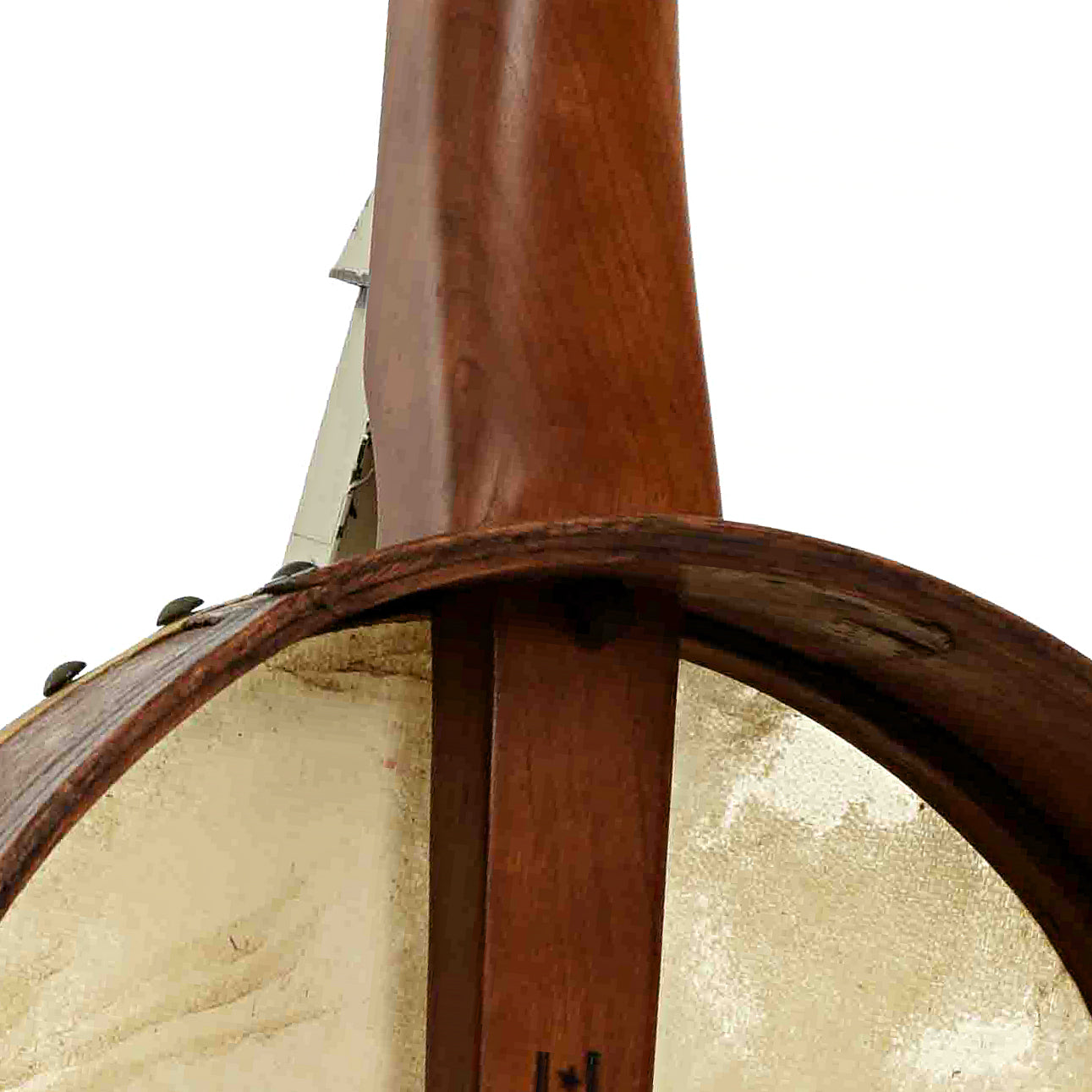 Neck joint of Menzies Mike Seeger Grain Measure Tack Head Banjo 