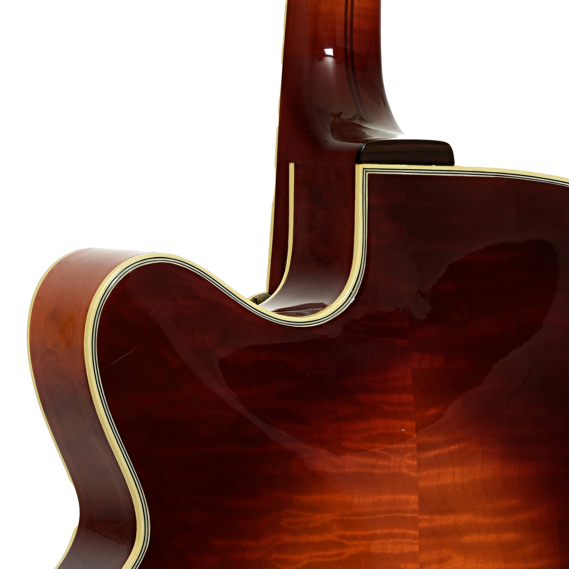 Neck joint of McKerrihan Anastasia 18" Archtop Guitar