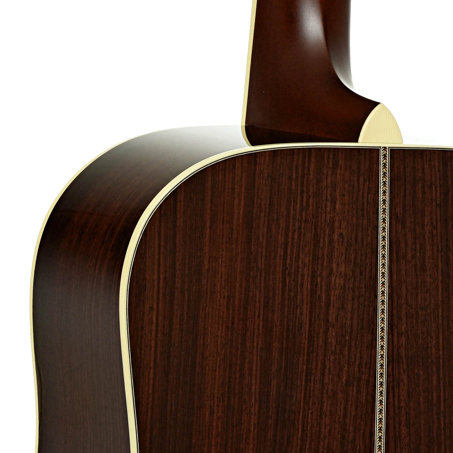 Neck joint of Santa Cruz Custom D Dreadnought Acoustic Guitar