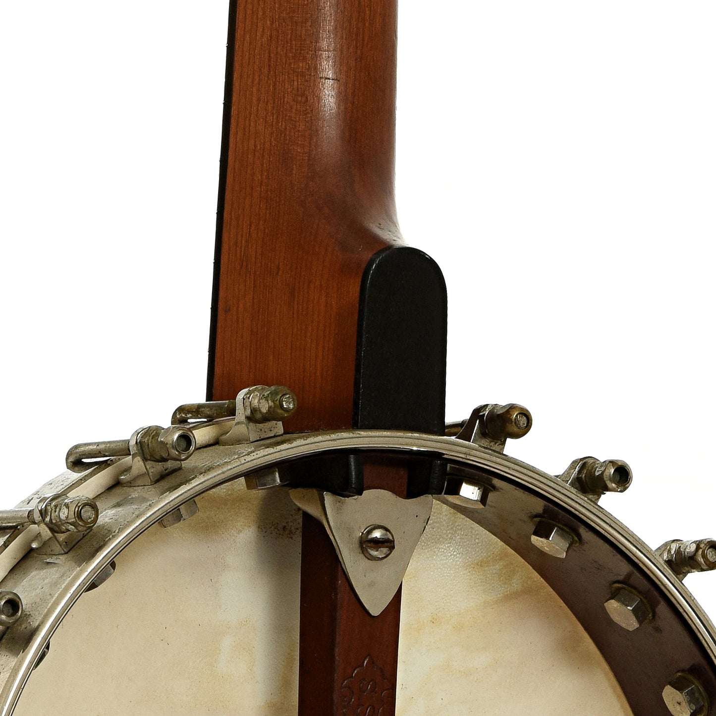Neck joint of S.S. Stewart Lady Stewart No.2 Openback Banjo