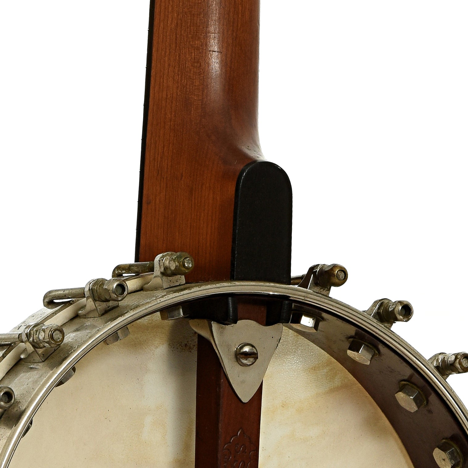 Neck joint of S.S. Stewart Lady Stewart No.2 Openback Banjo