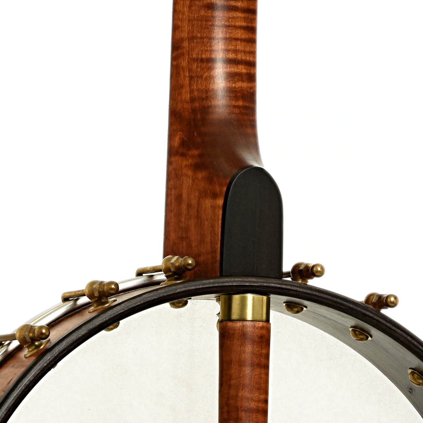 Neck joint of Starr Banjos 13" Curly Maple Openback Banjo