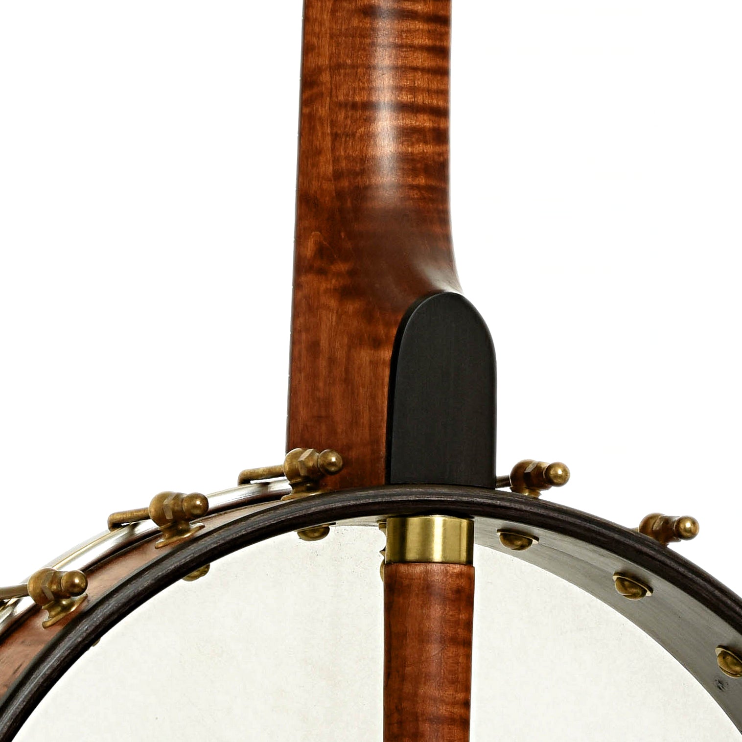 Neck joint of Starr Banjos 13" Curly Maple Openback Banjo