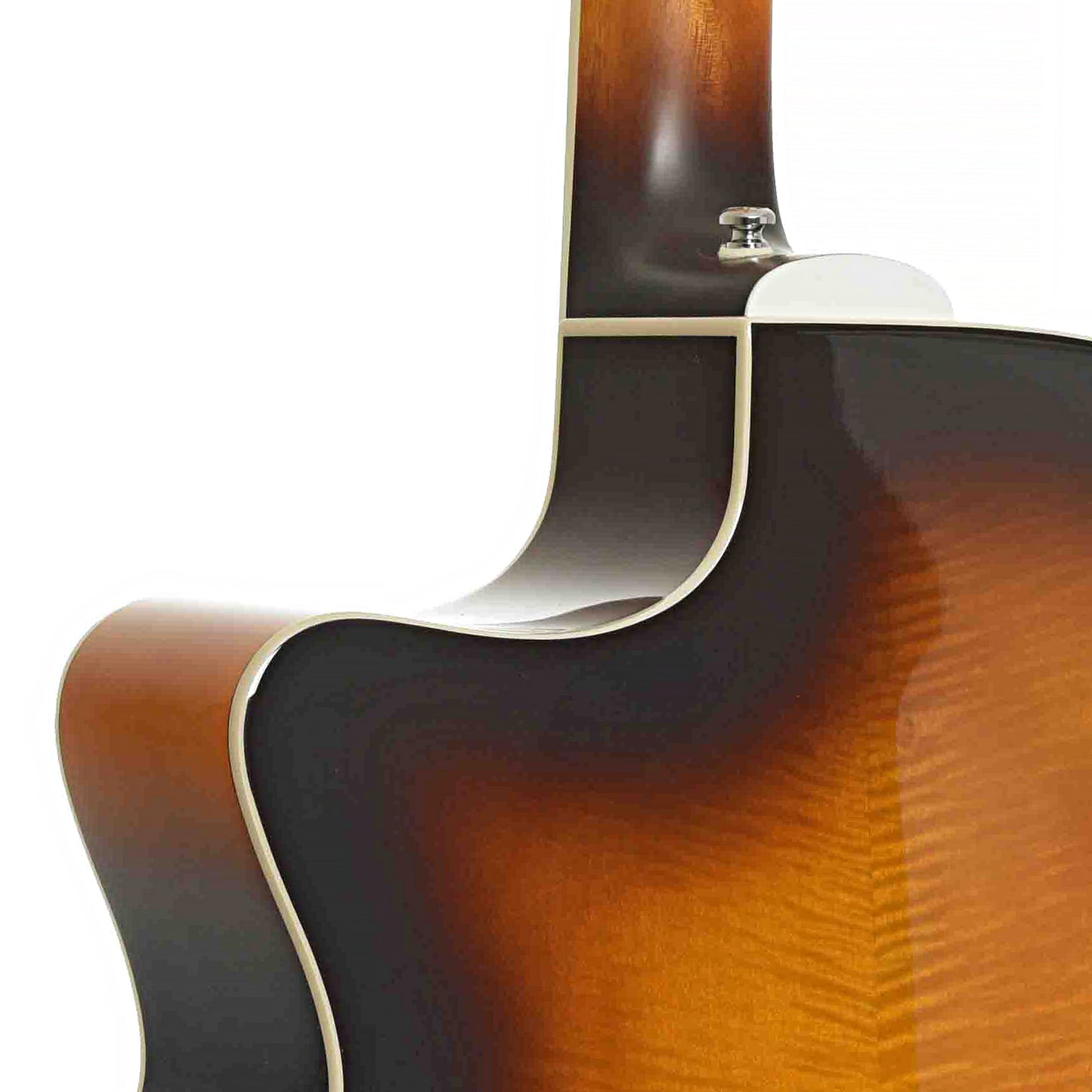 Heel of Guild F-250CE Deluxe Maple F-Jumbo Acoustic-Electric Guitar, Shopworn