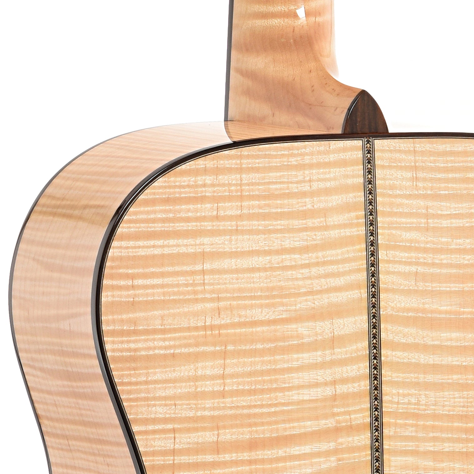 Heel of Santa Cruz OM Maple Custom Acoustic Guitar