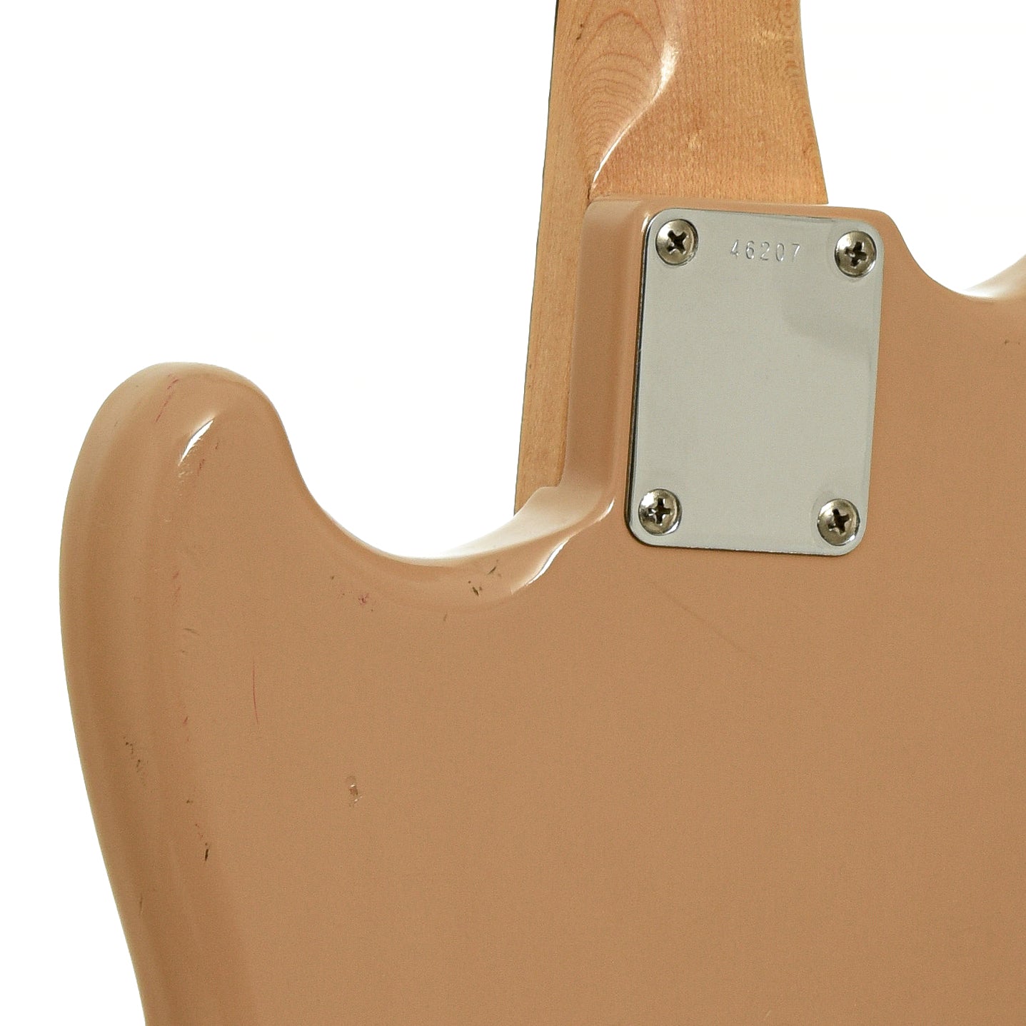 Neck joint of Fender Musicmaster Electric Guitar