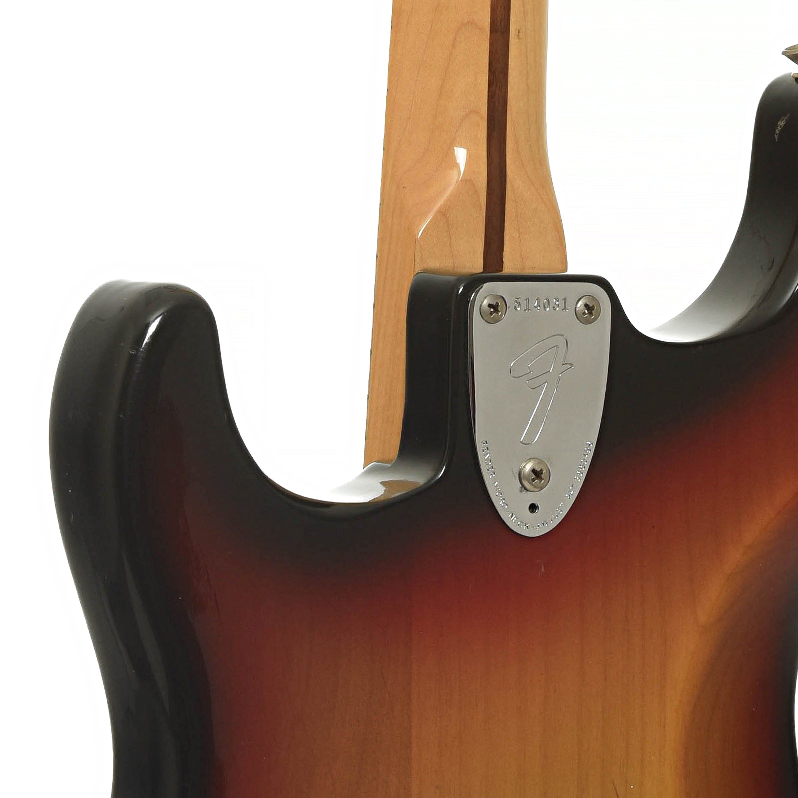 Neck joint of Fender Stratocaster Electric Guitar