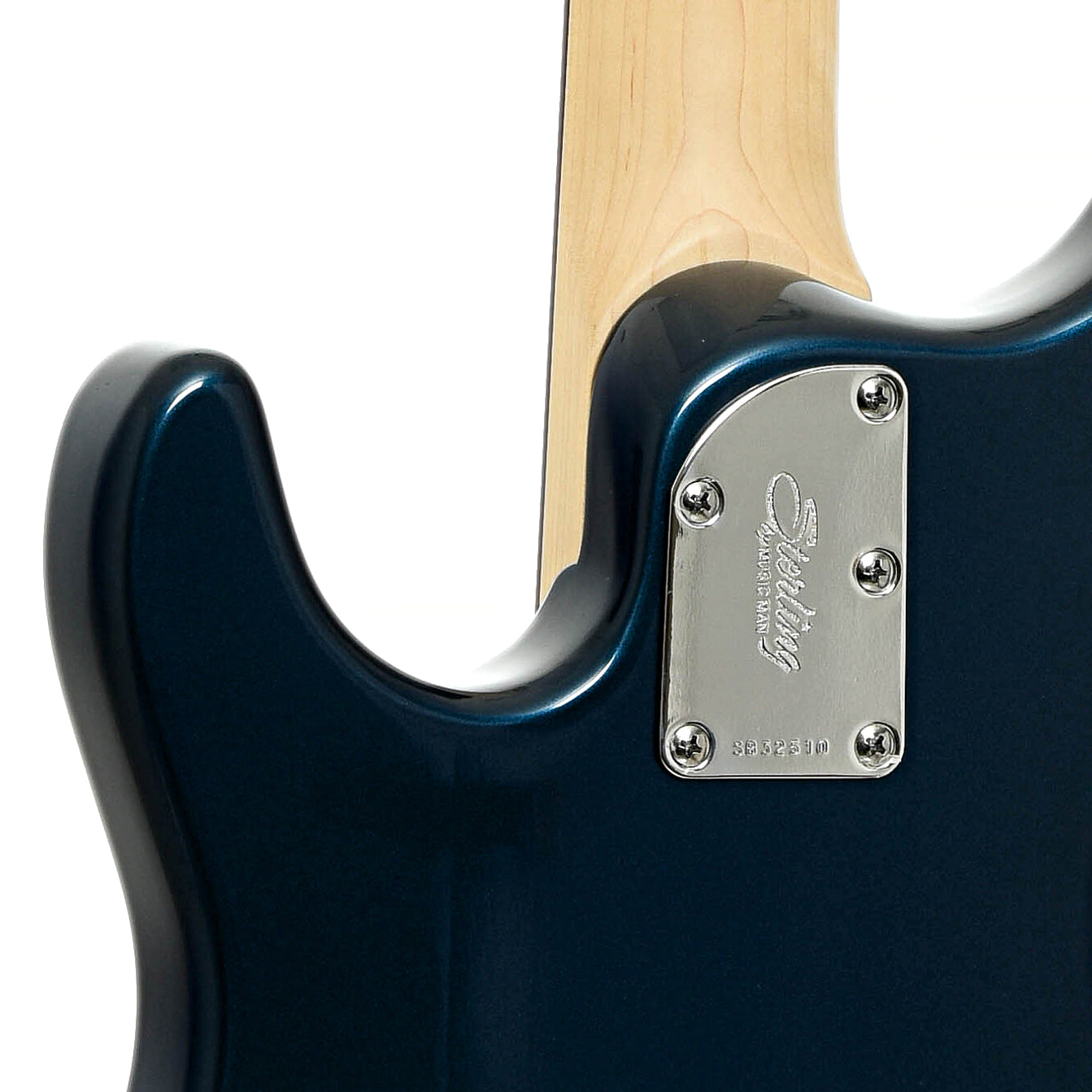 Neck joint of Sterling by Music Man Sterling Electric Bass, Blue Pearl