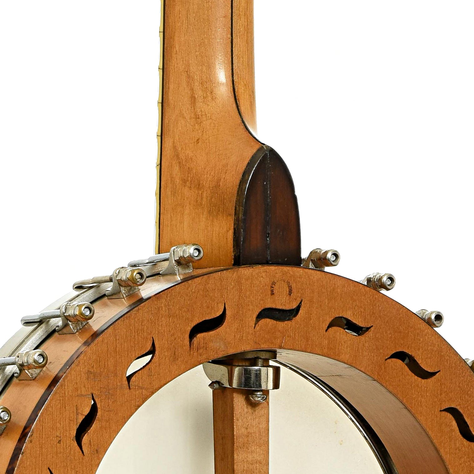 Neck joint of Bacon Professional FF Open Back Banjo