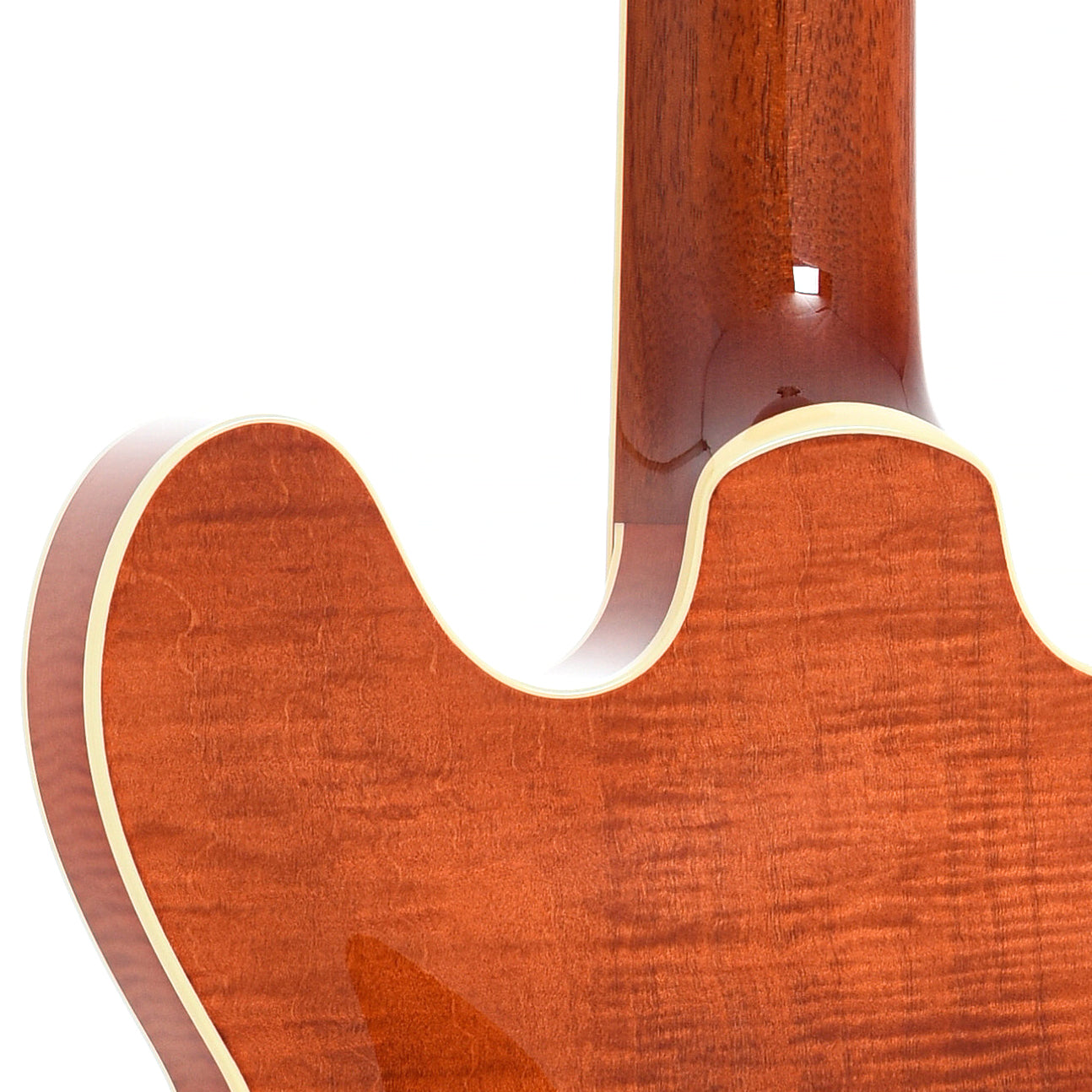 Neck joint of Collings I-35 LC Semi-Hollowbody Electric Guitar, Iced Tea Sunburst