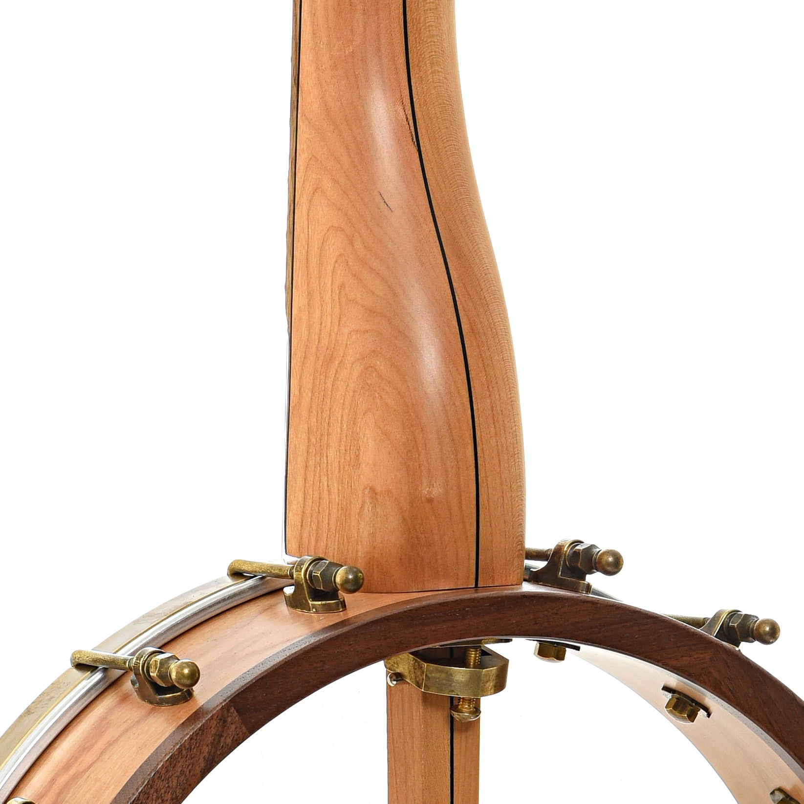 Neck joint of Pisgah Banjo Co. 12" Cherry Possum Openback Banjo, Short Scale 