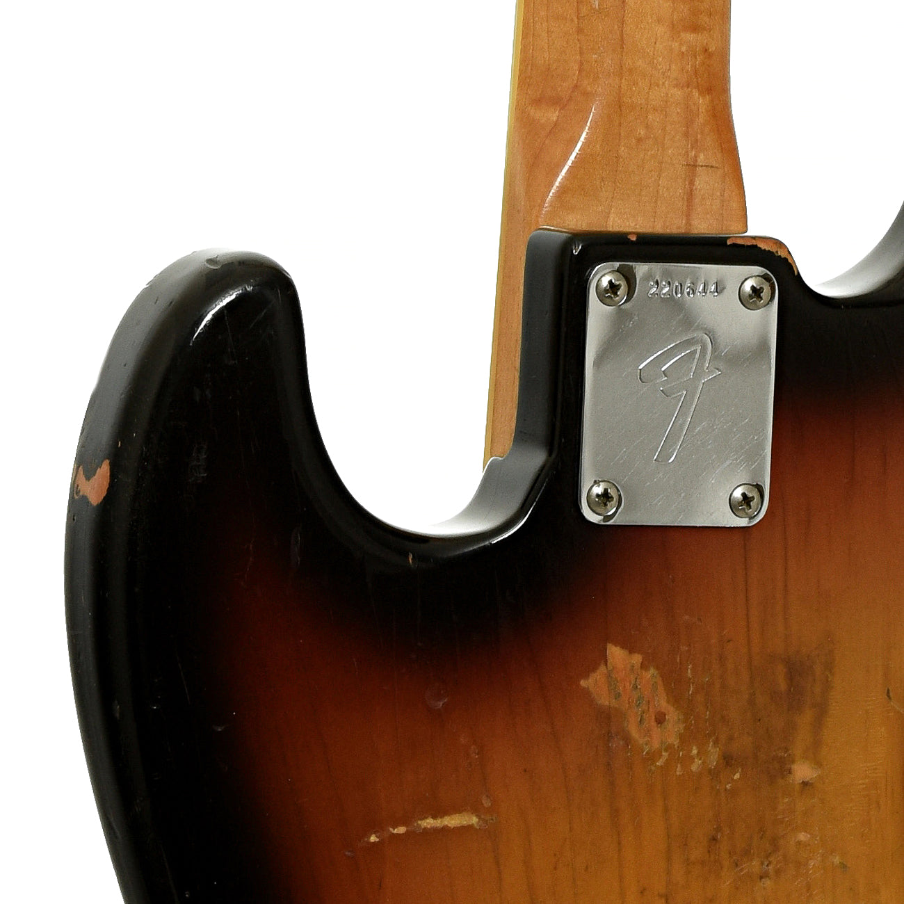 Neck joint of Fender Jazz Electric Bass 
