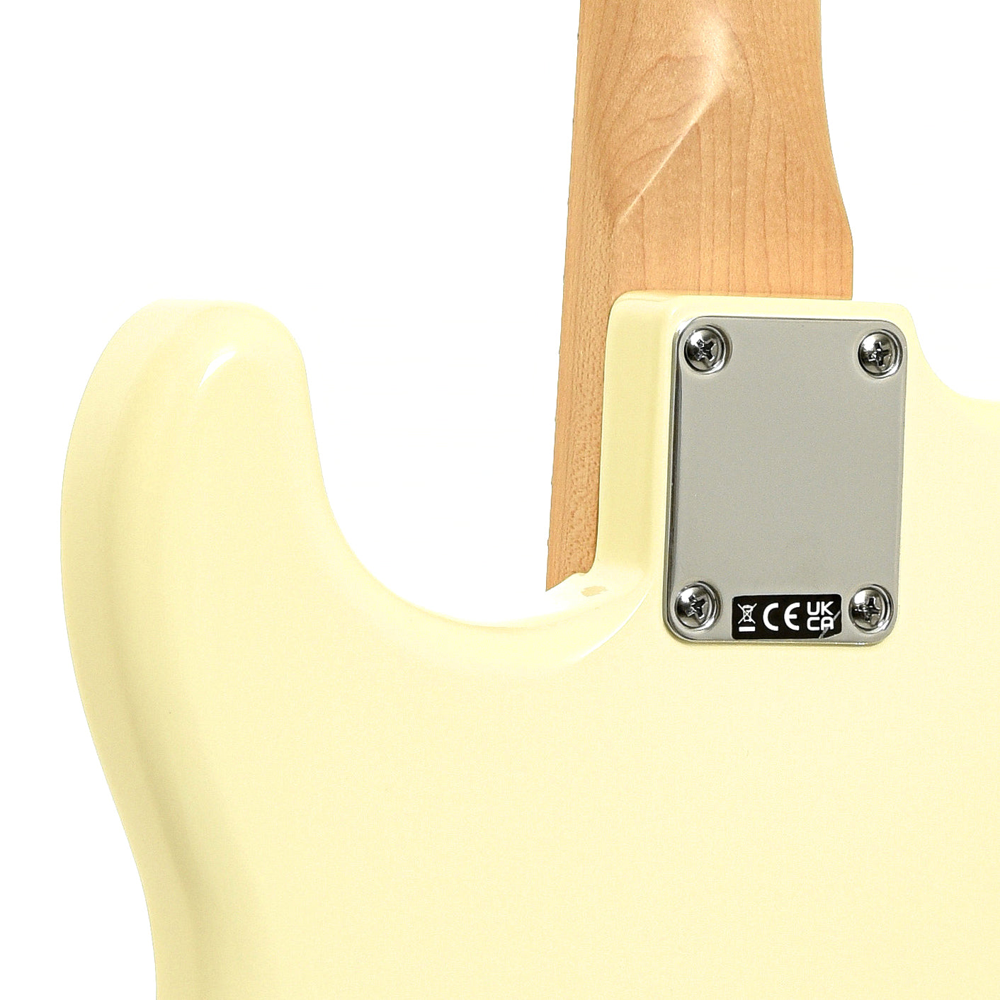 Neck joint of Fender Standard Stratocaster Electric Guitar, Olympic White