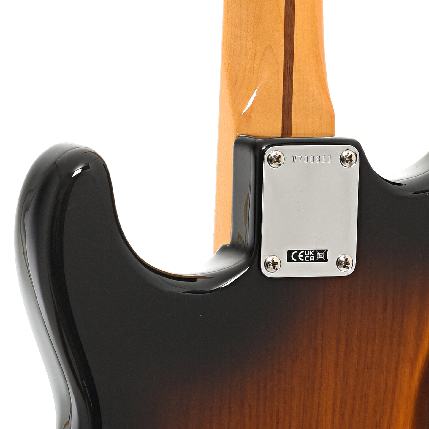 Neck joint of Fender 70th Anniversary American Vintage II 1954 Stratocaster, 2-Color Sunburst