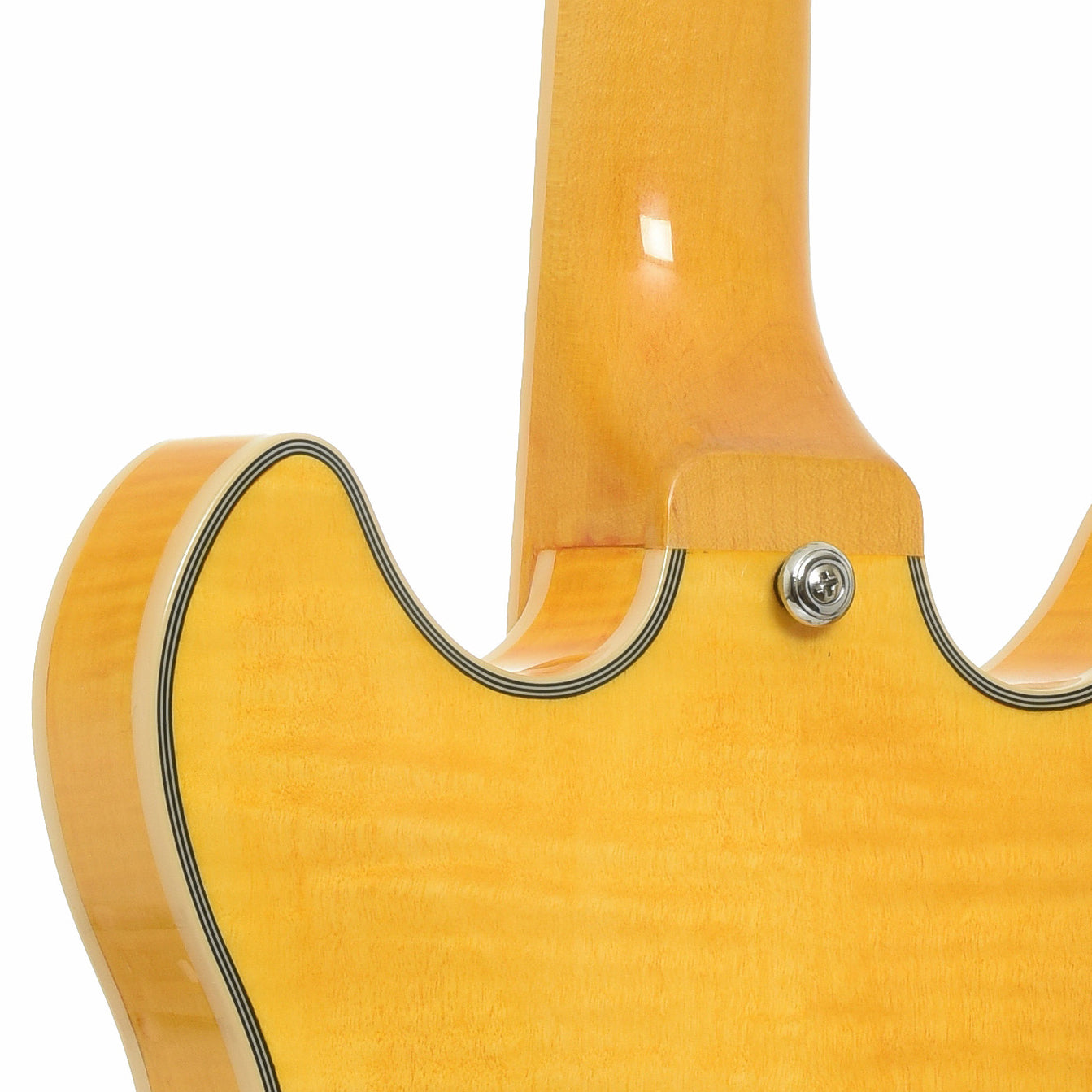 Neck joint of D'Angelico Premier Mini DC XT Hollowbody Electric Guitar 