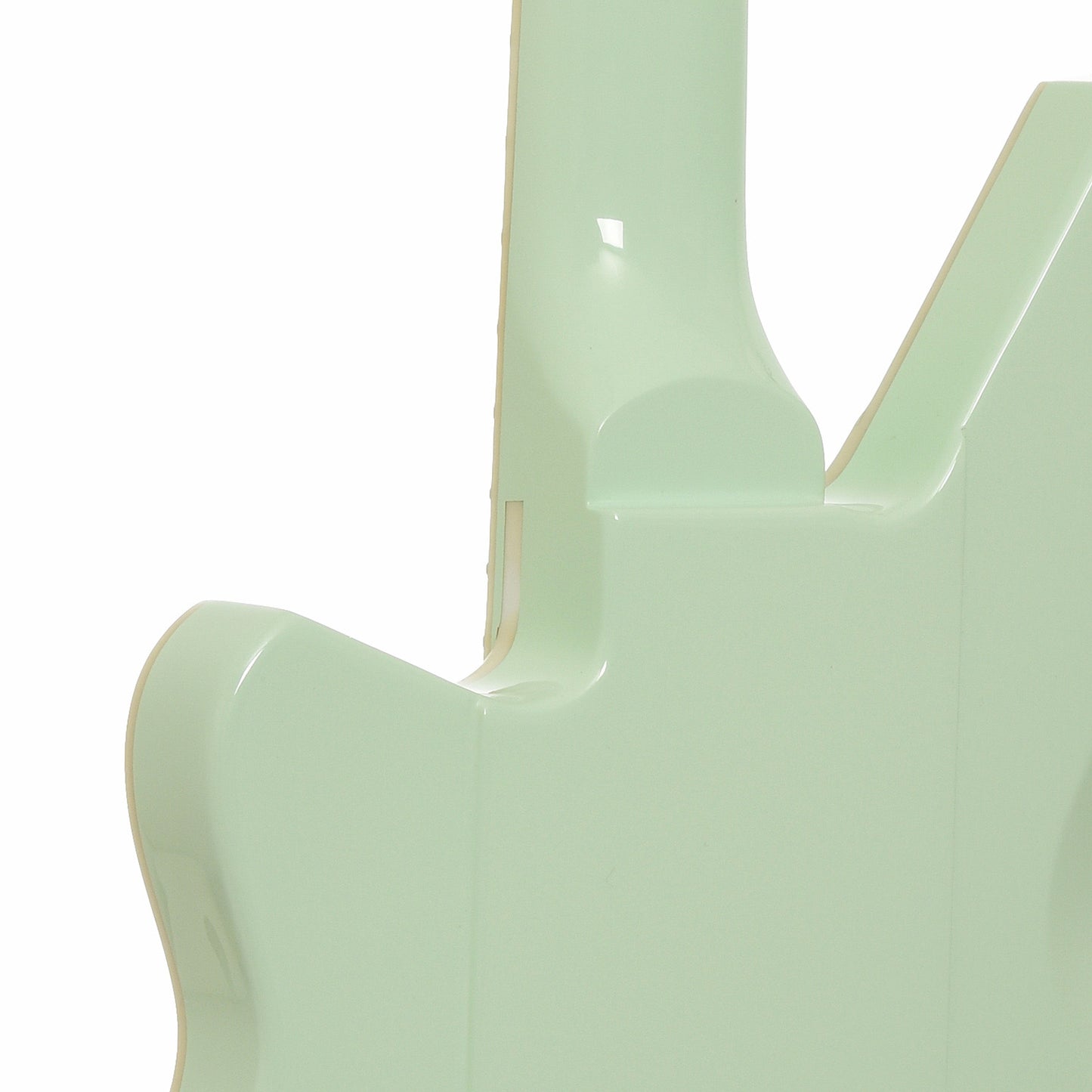Neck joint of Reverend Sentinel Short Scale Electric Bass Guitar, Iconic Blue