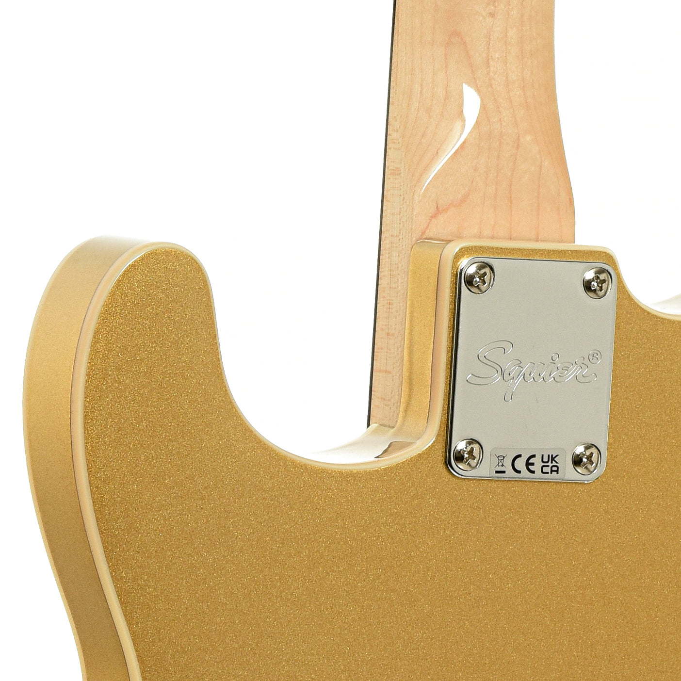 Neck joint of Squier Paranormal Custom Nashville Stratocaster Electric Guitar