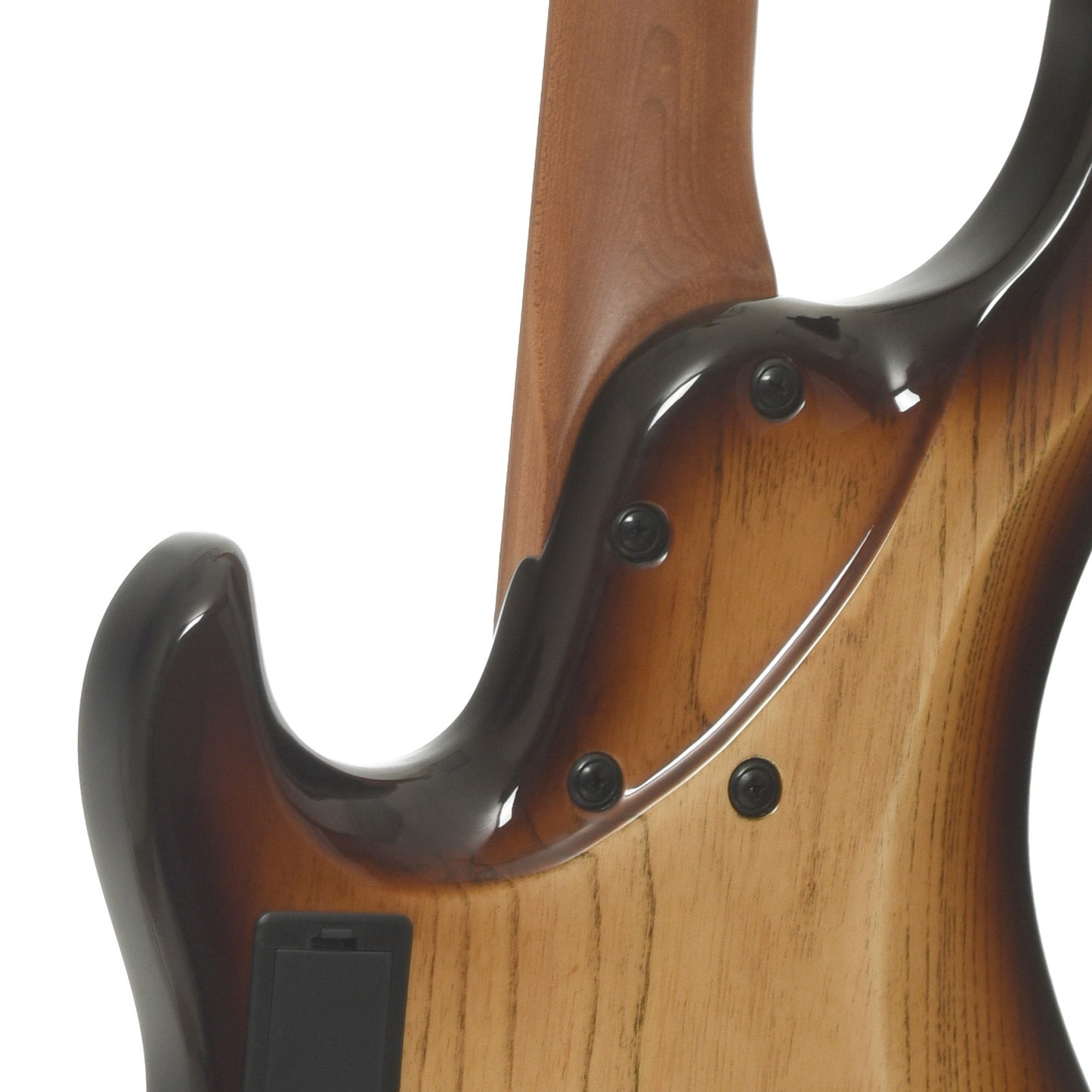 Neck joint of Ibanez Mode MDM1300 Electric Bass, Natural Stained Amber Burst