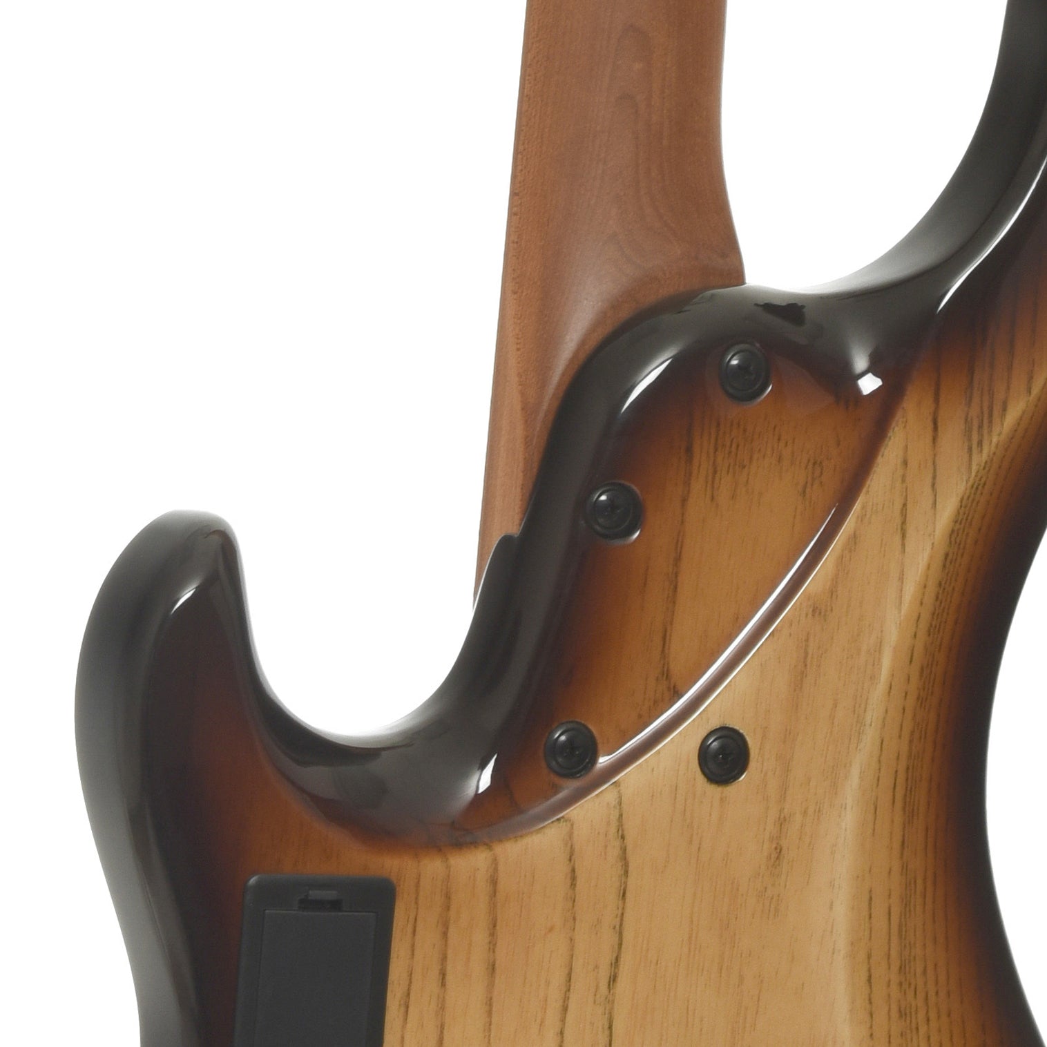 Neck joint of Ibanez Mode MDM1300 Electric Bass, Natural Stained Amber Burst