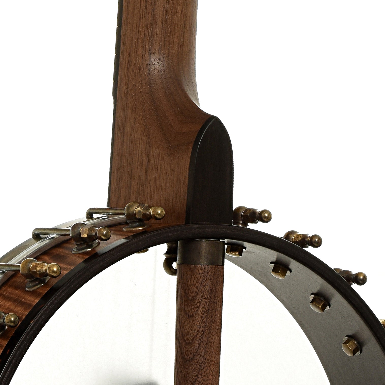 Neck joint of Ode Magician 12" Walnut Openback Banjo