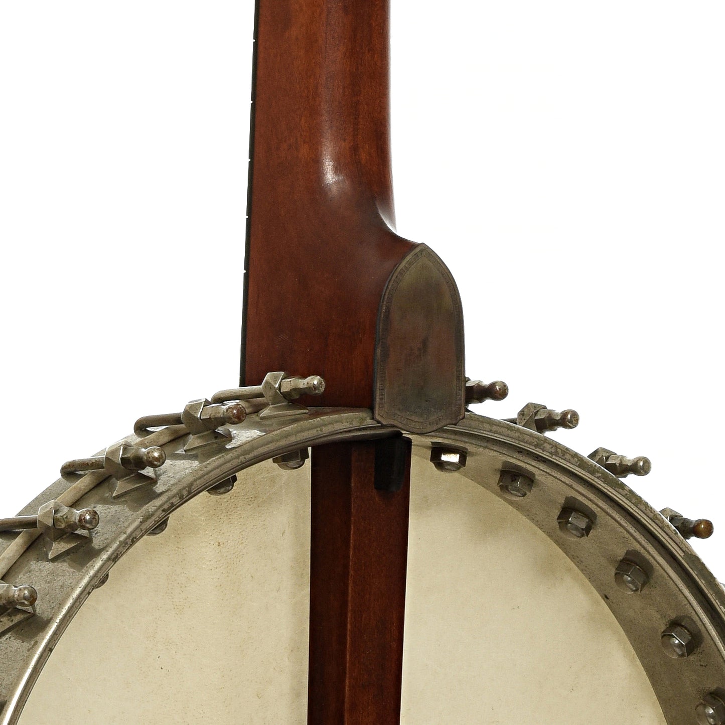 Neck joint of Victor Kraske Baxter's Model Open Back Banjo 