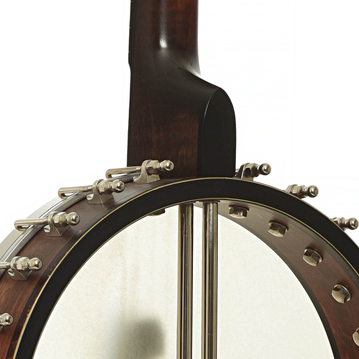 Neck joint of Ome Juniper Deluxe 12" Open Back Banjo