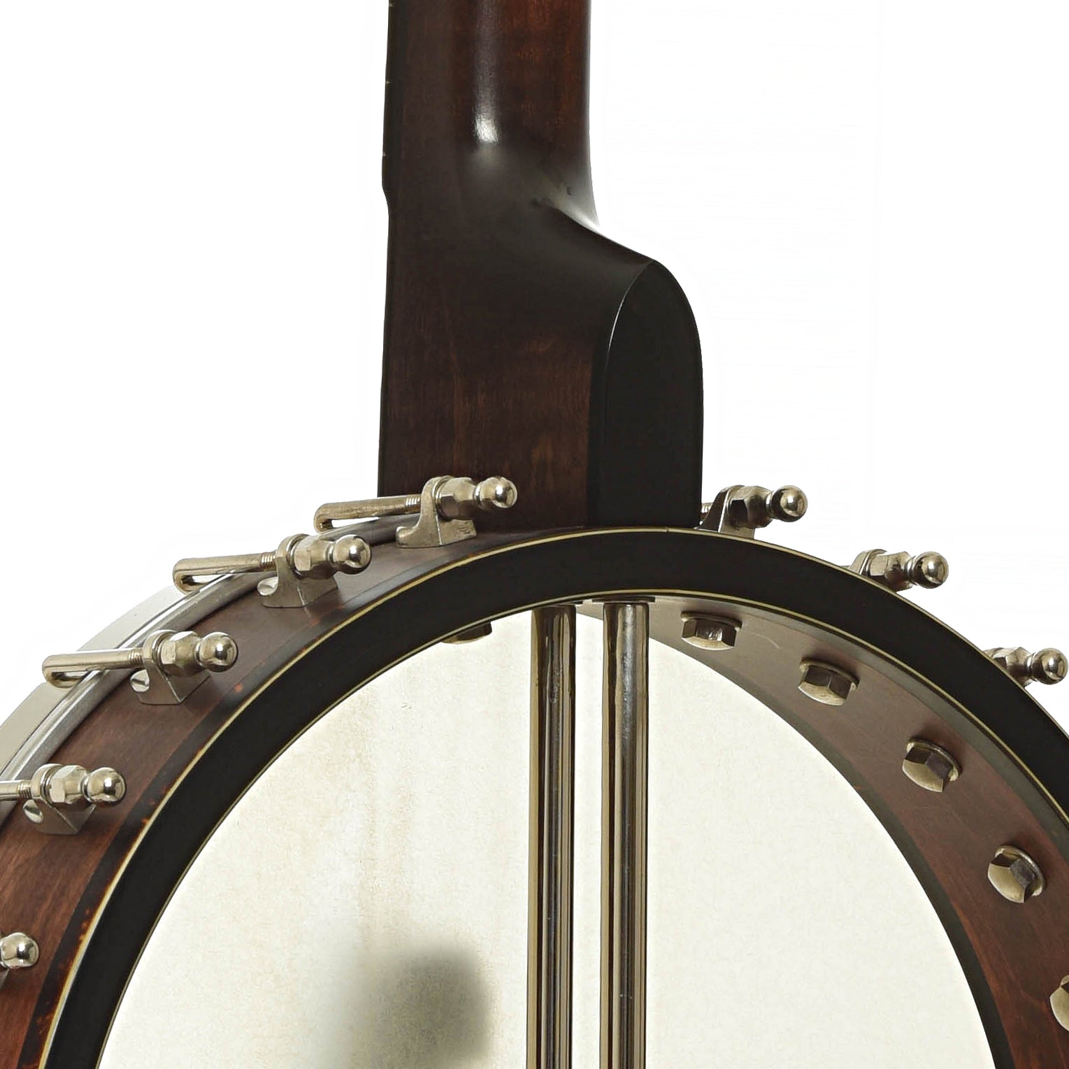 Neck joint of Ome Juniper Deluxe 12" Open Back Banjo