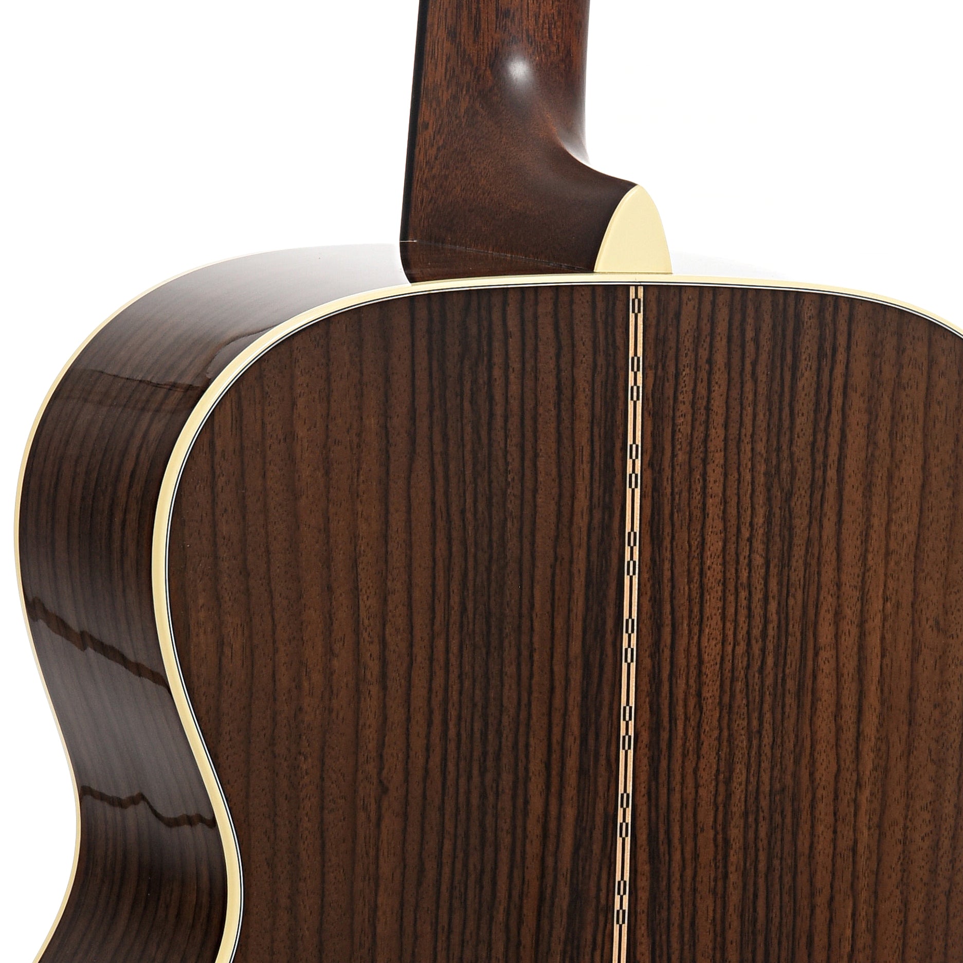 Neckjoint of Martin Custom Herringbone 28-Style 000 Guitar & Case, Thinner Adirondack Top