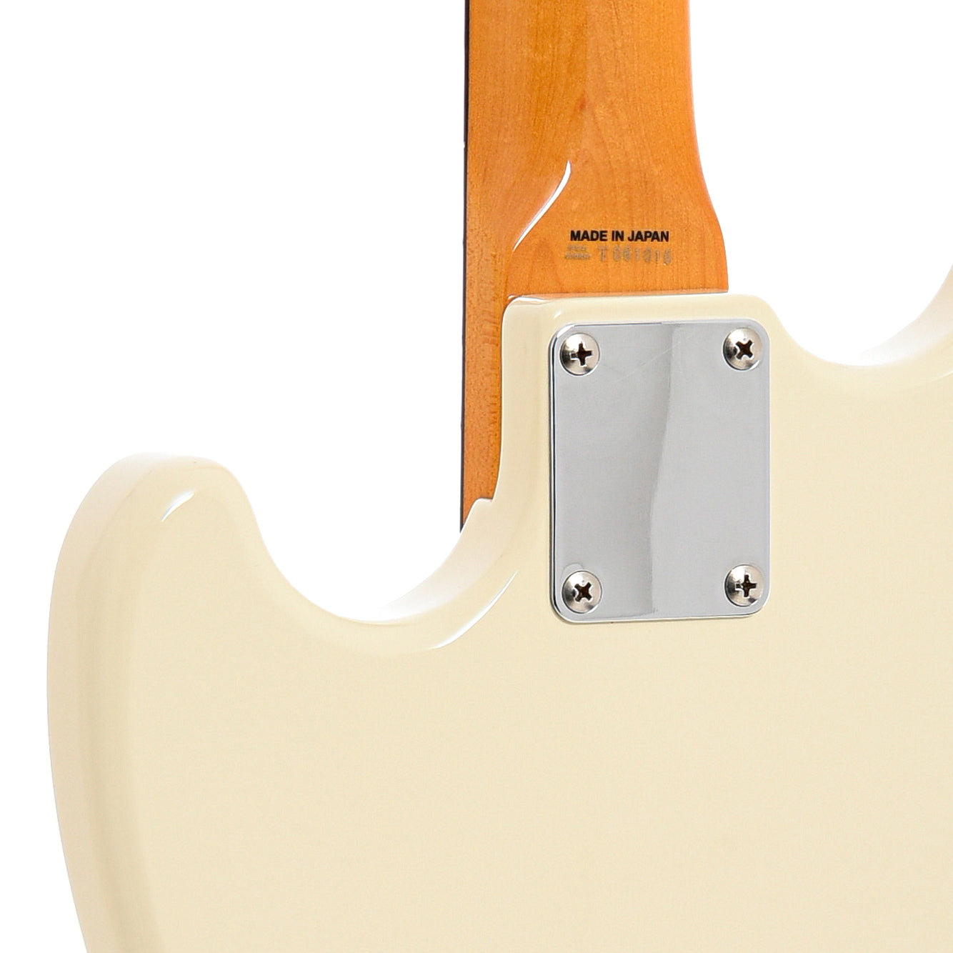Neck joint of Fender Mustang Japanese Reissue Bass (2009)