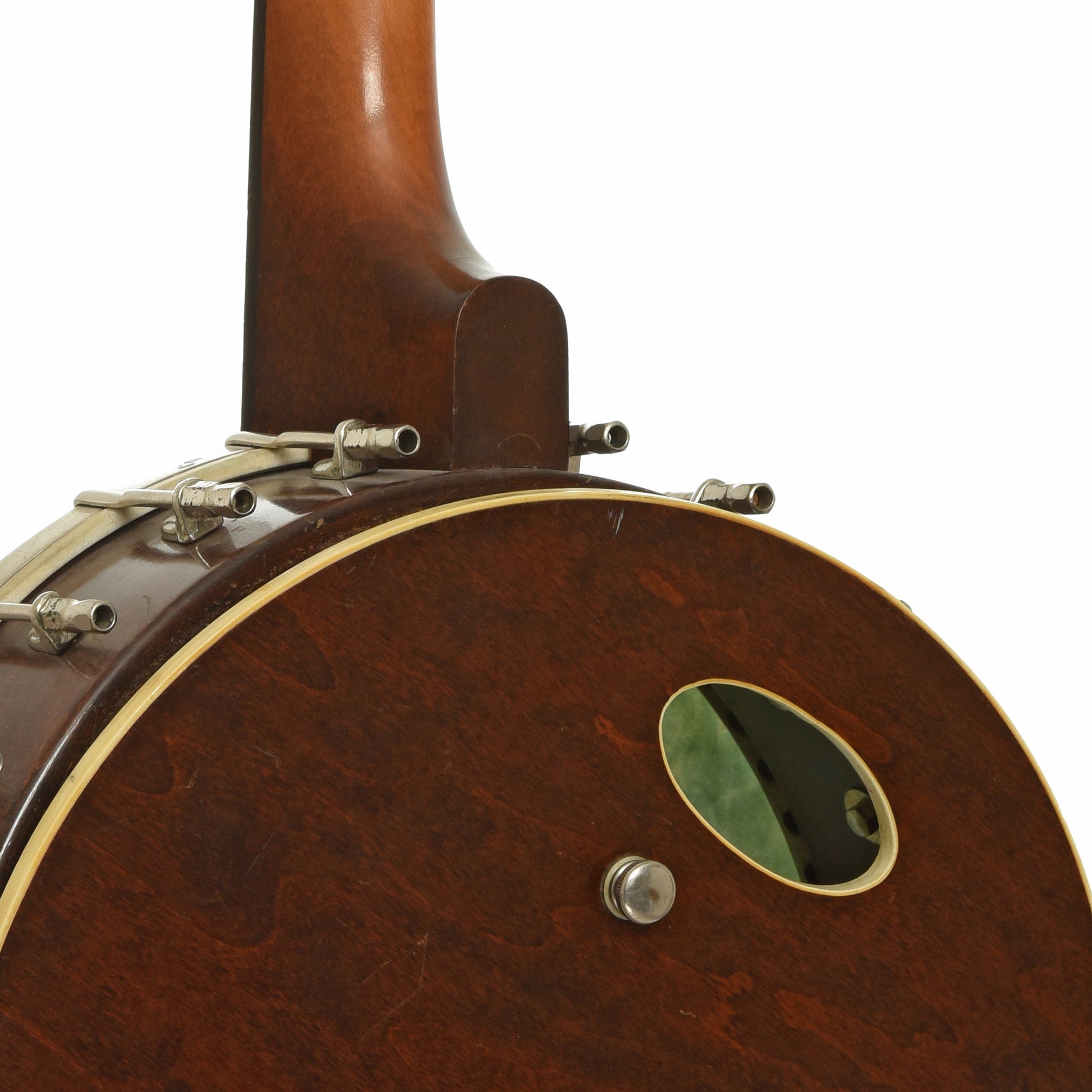 Neck joint and open trap door of Gibson TB-1 Trapdoor Tenor Banjo 