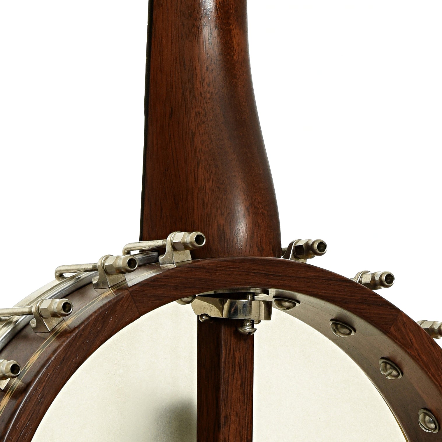 Neck joint of Cedar Mountain A1V Appalachian Open Back Banjo