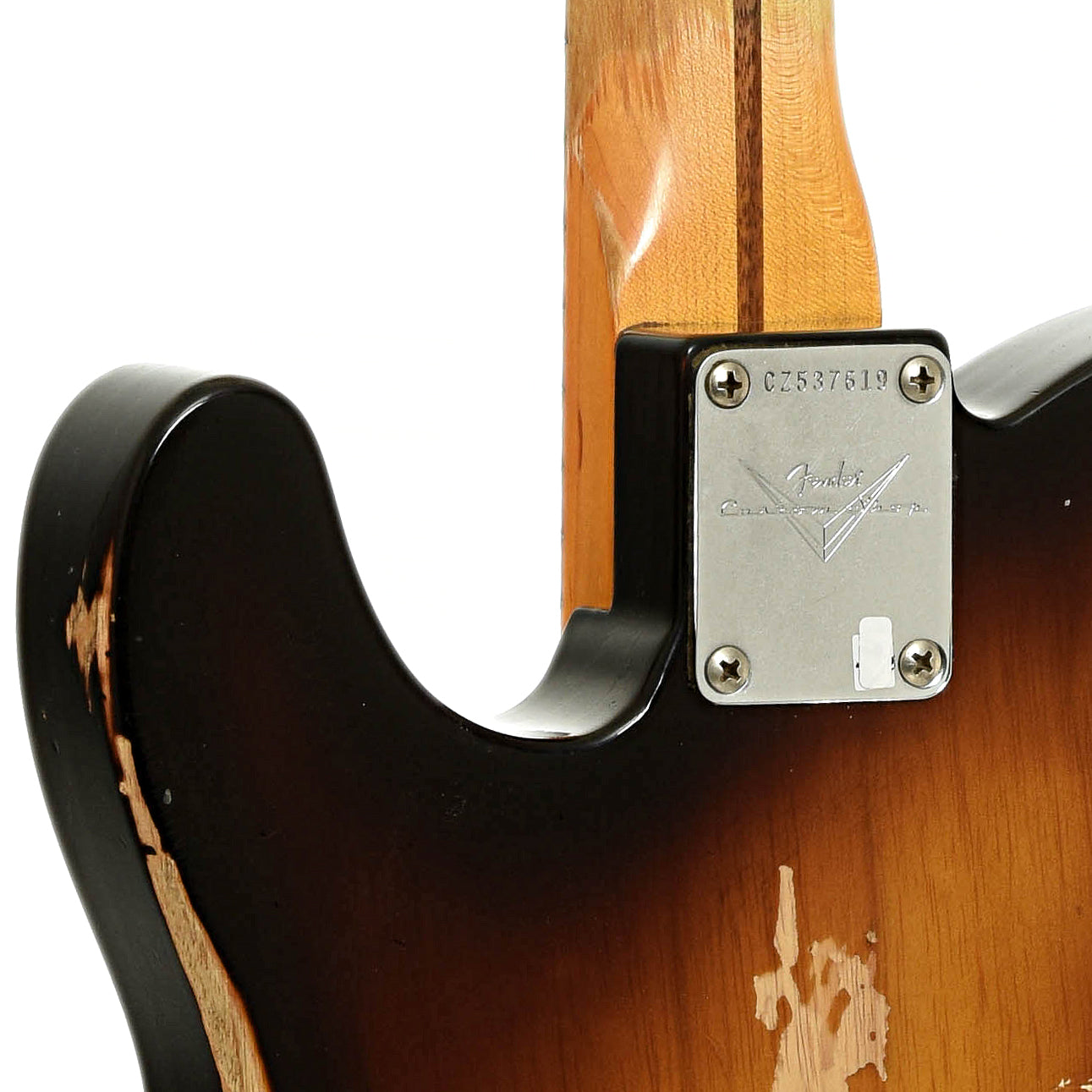 Neck joint of Fender Custom Shop '54 Reissue Telecaster Relic Electric Guitar
