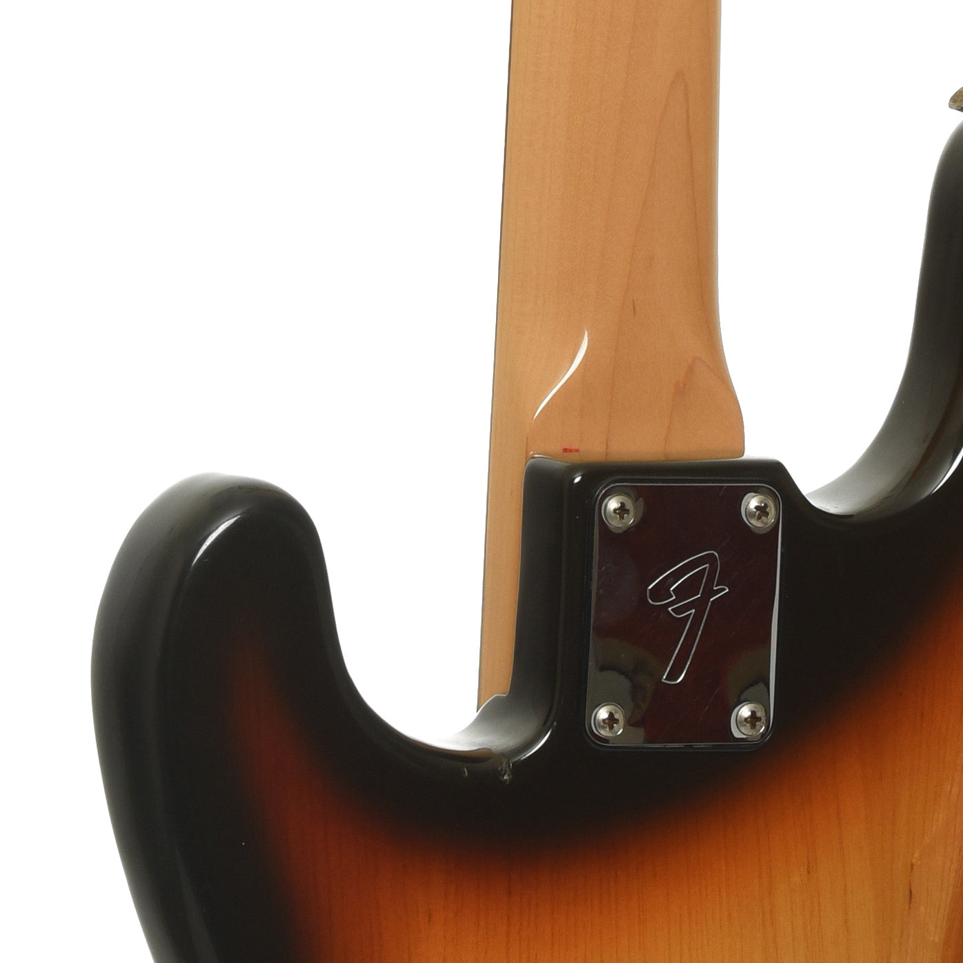Neck joint of Fender Precision Fretless Electric Bass