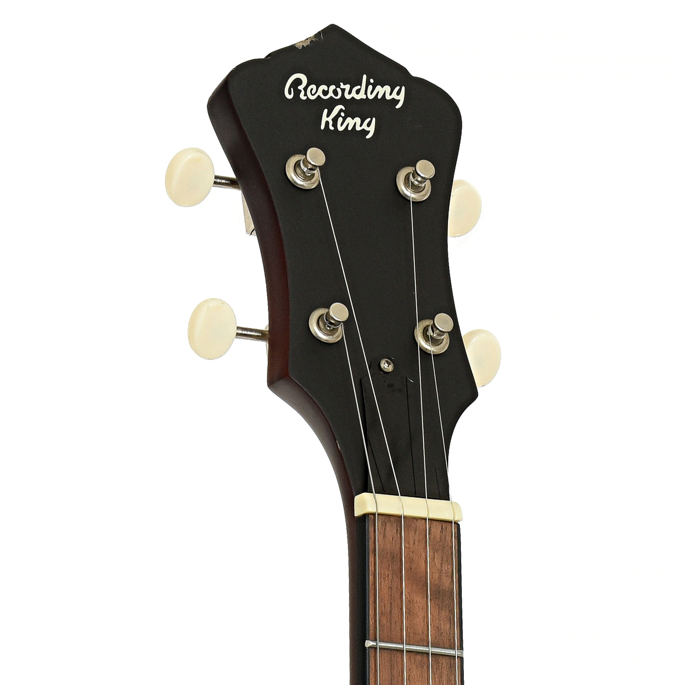 Headstock of Recording King RKH-05 Dirty 30s Resonator Banjo