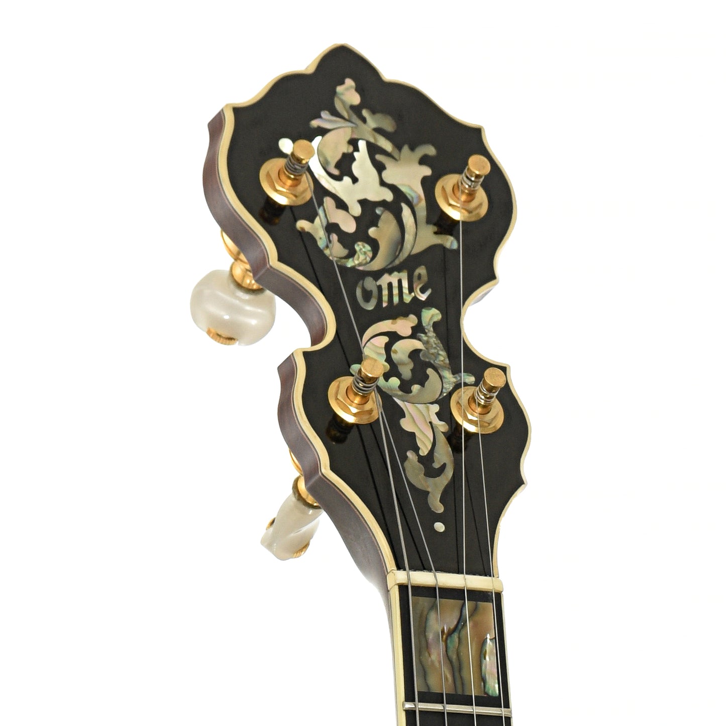 Headstock of Ome Grand Artist Classic Jazz Tenor Banjo 