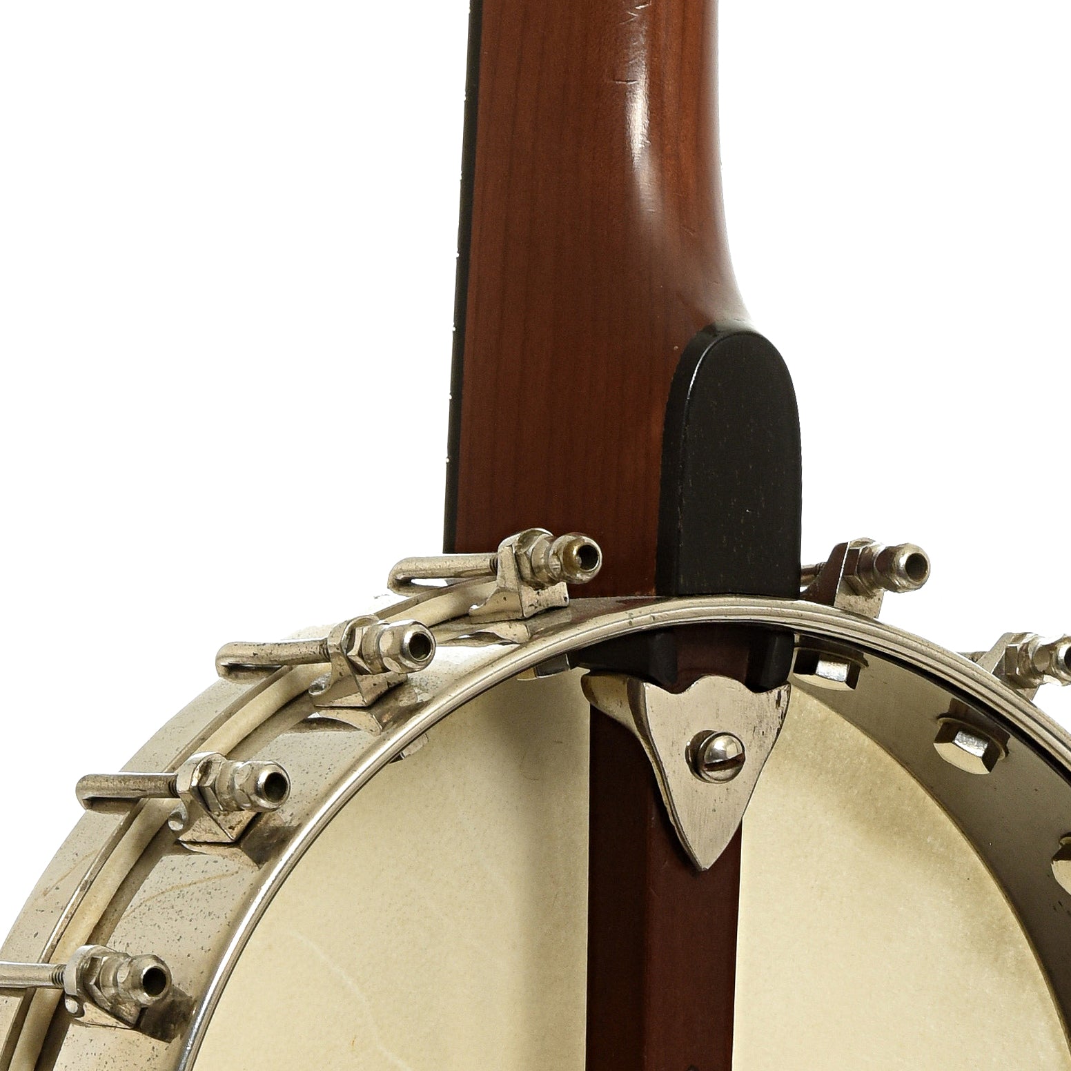 Neck joint of S.S. Stewart Lady Stewart Openback Banjo