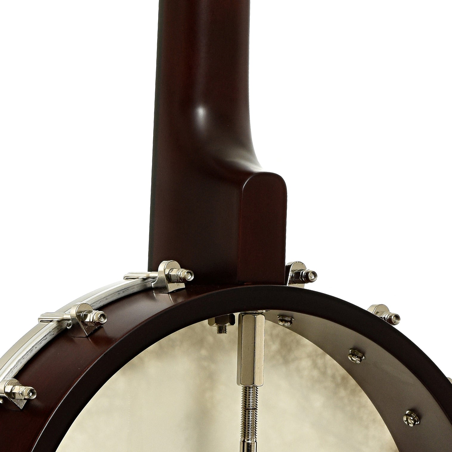 Neck joint of Recording King Dirty 30s Open Back Banjo Mahogany