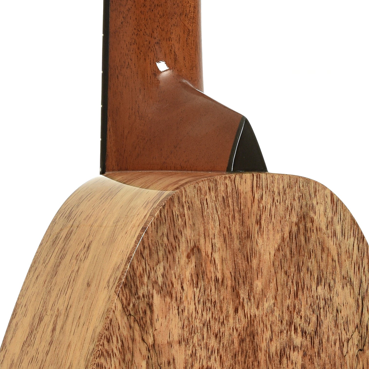 Neck joint ofRomero Creations Tiny Tenor Spalted Mango Ukulele