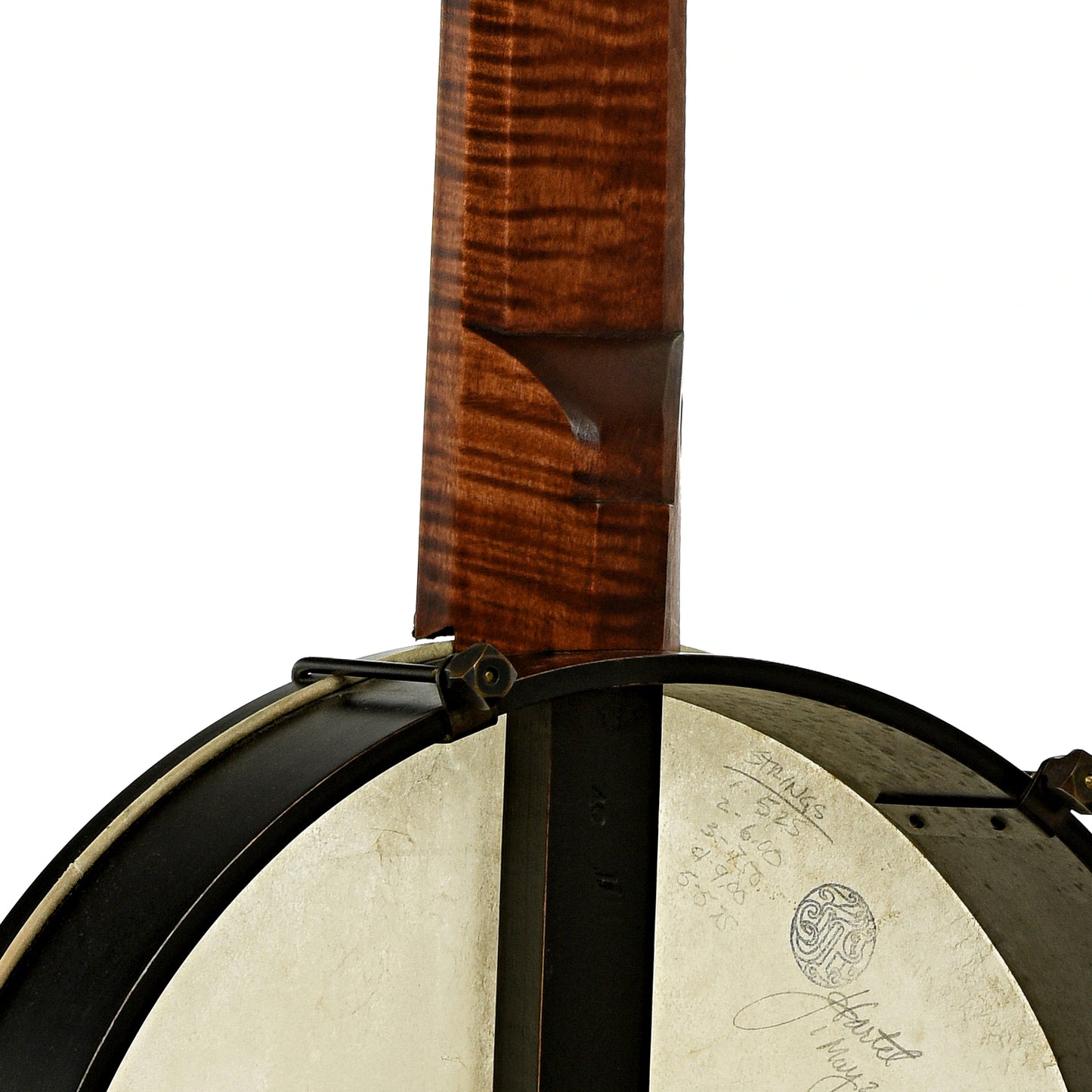 Neck joint of James Hartel Joel Sweeney Fretless Minstrel Banjo 