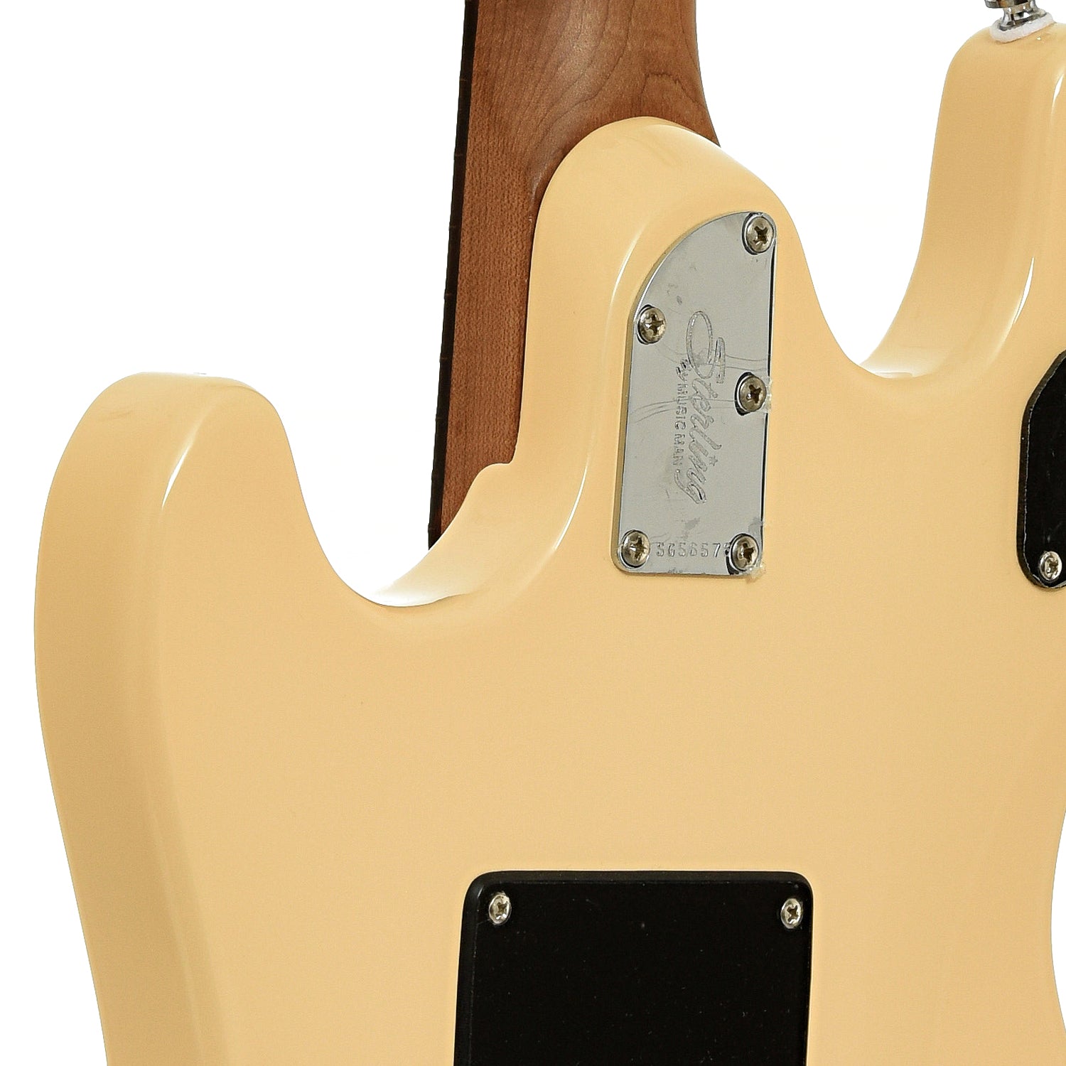 Neck joint of Sterling by Music Man Stingray SR50 Electric Guitar