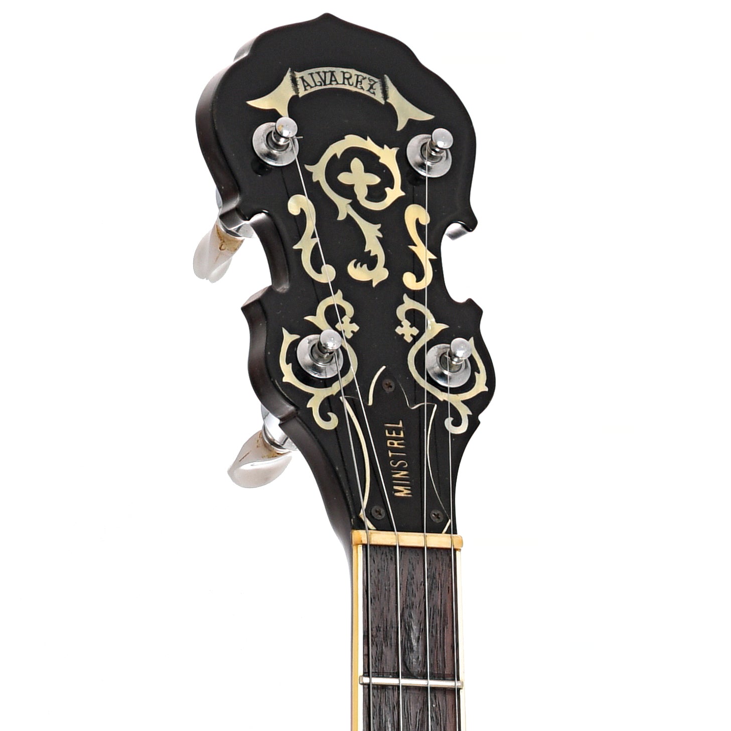 Front headstock of Alvarez 4289 Minstrel Banjo