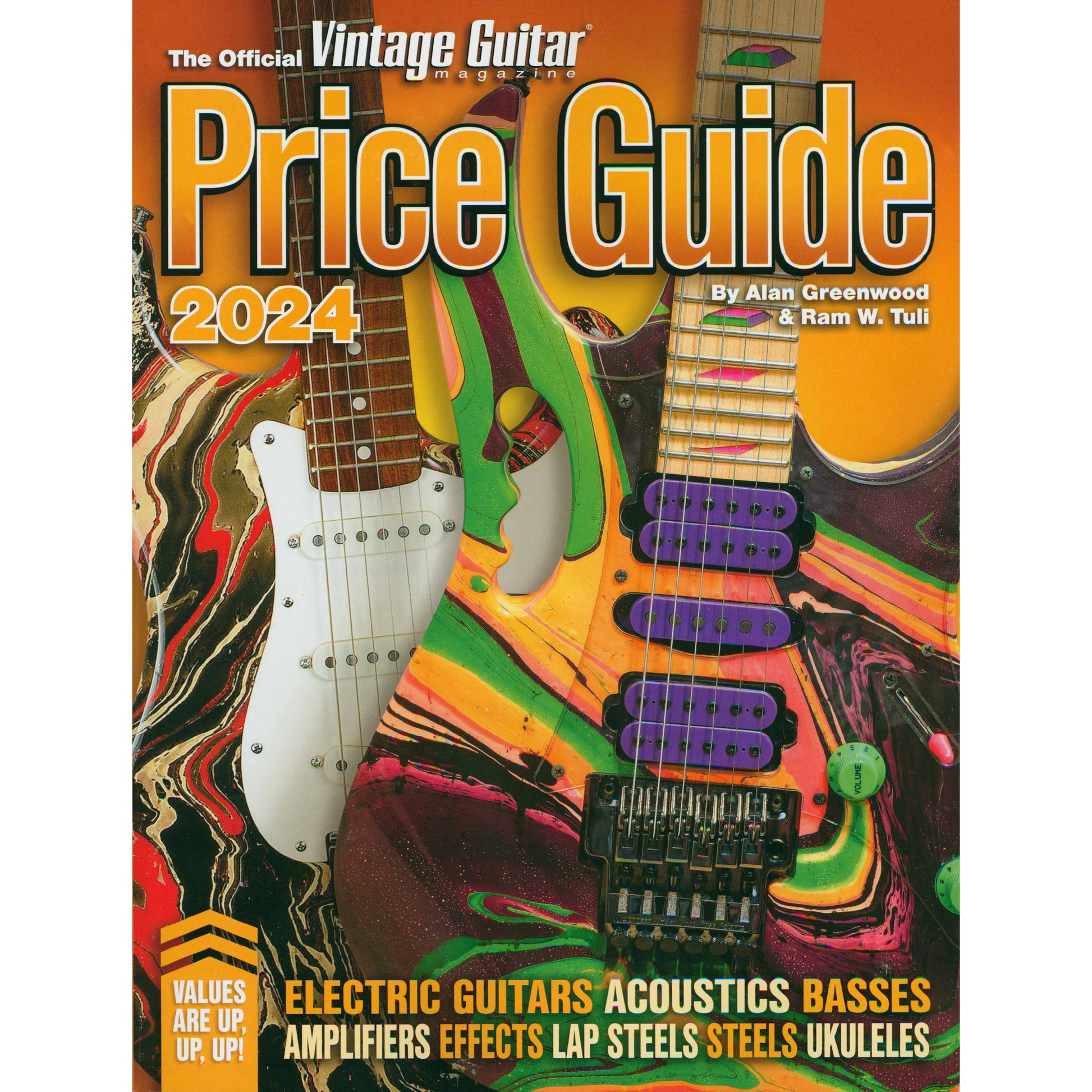 Image 1 : Cover of The Official Vintage Guitar Magazine Price Guide 2024 by Alan Greenwood & Ram W. Tuli SKU: 819-2