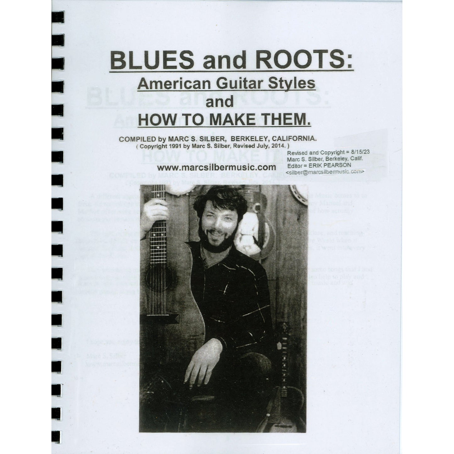 image 1 : Cover of Blues and Roots: American Guitar Styles and How to Make Them. by Marc S. Silber SKU: 841-1