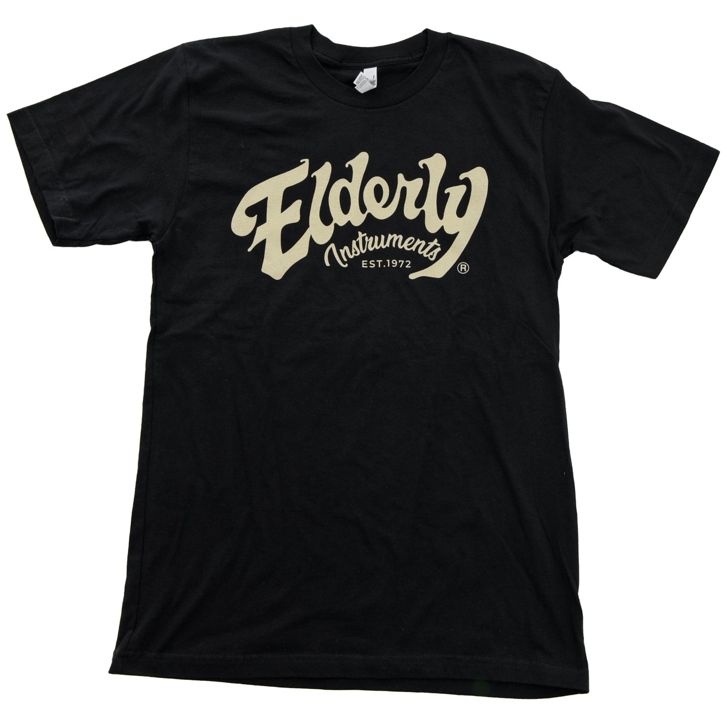 Front of Elderly Instruments 2-Sided Logo-Building Shirt, Black