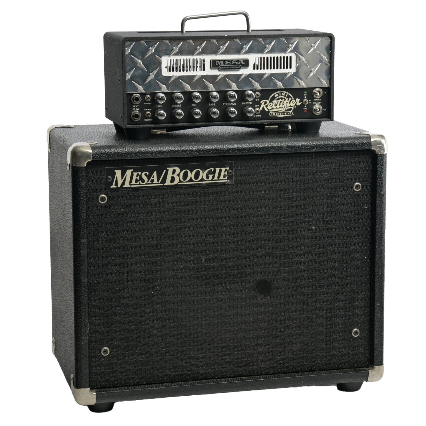 Front and side of Mesa Boogie Mini Rectifier 25 Rig