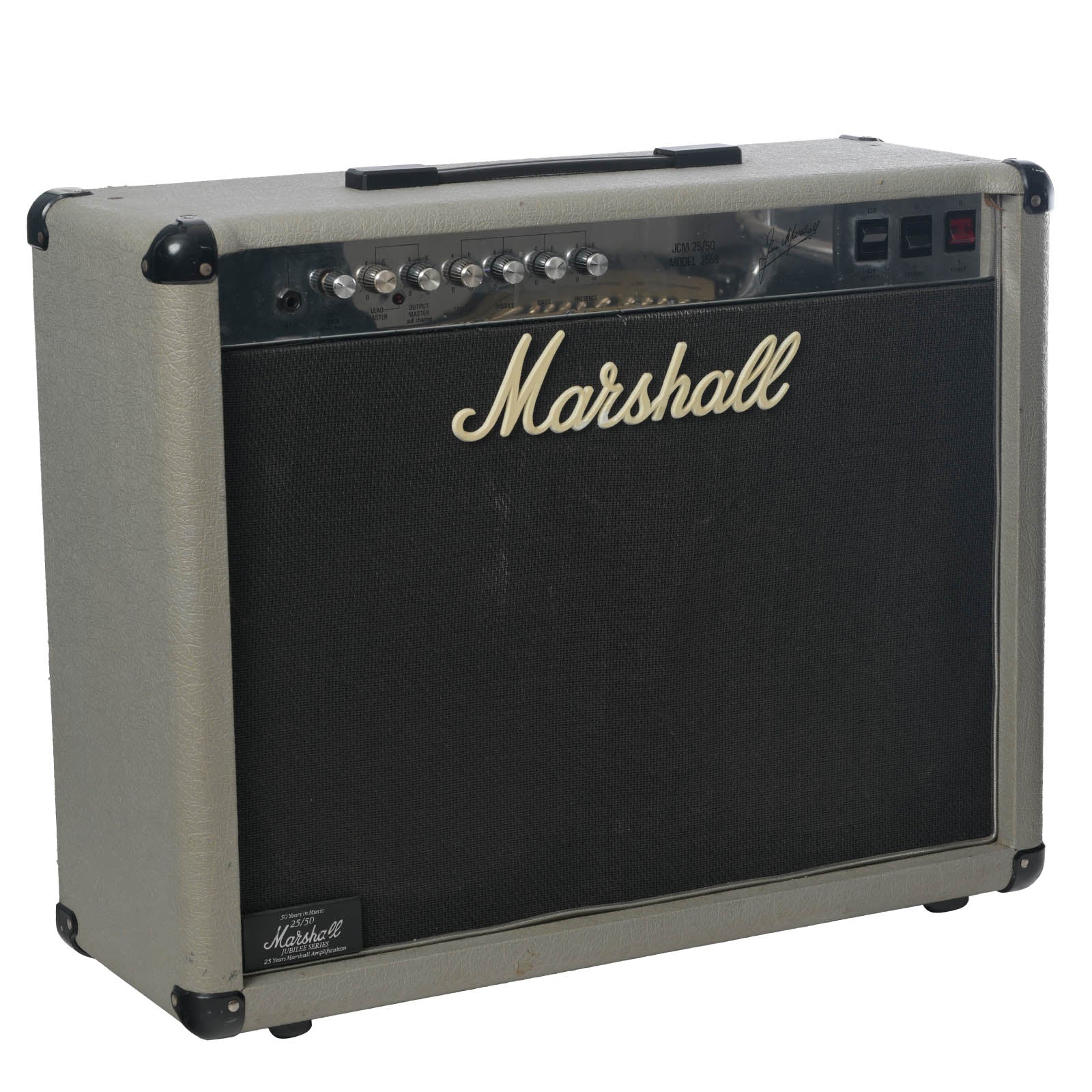 Front and side of Marshall JCM25/50 2558 Silver Jubilee 212 Combo (c.1987-88)