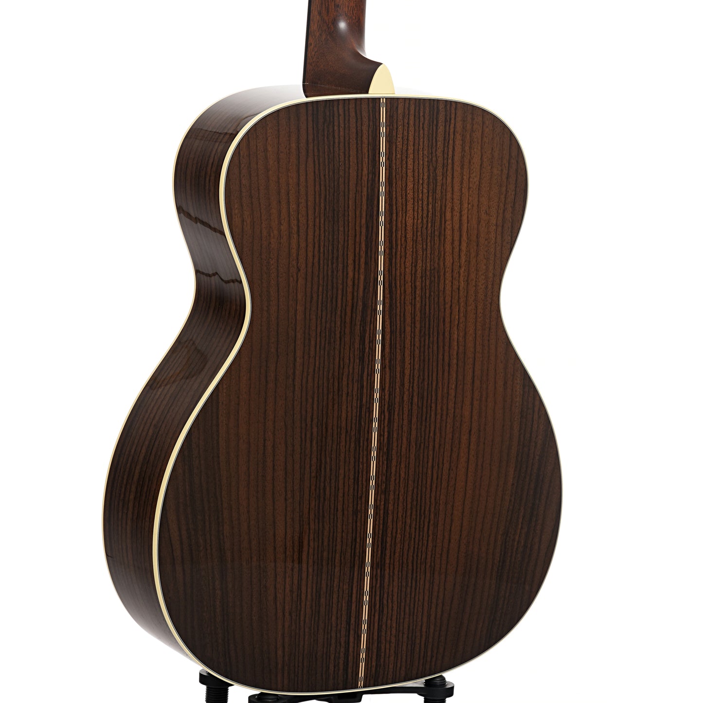 Back and side of Martin Custom Herringbone 28-Style 000 Guitar & Case, Thinner Adirondack Top