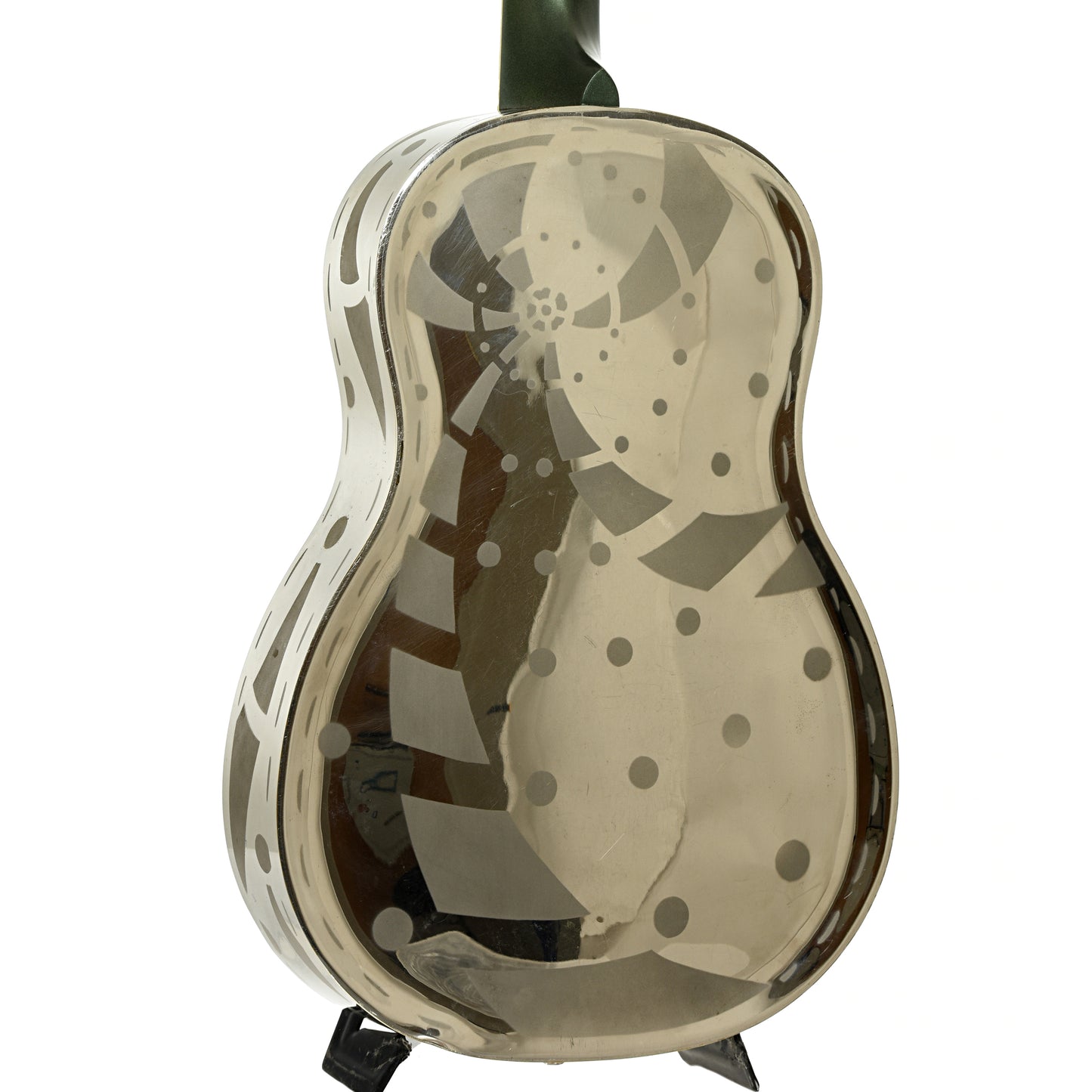 Back and side of National Tricone Exploding Palm Tree Resonator Guitar