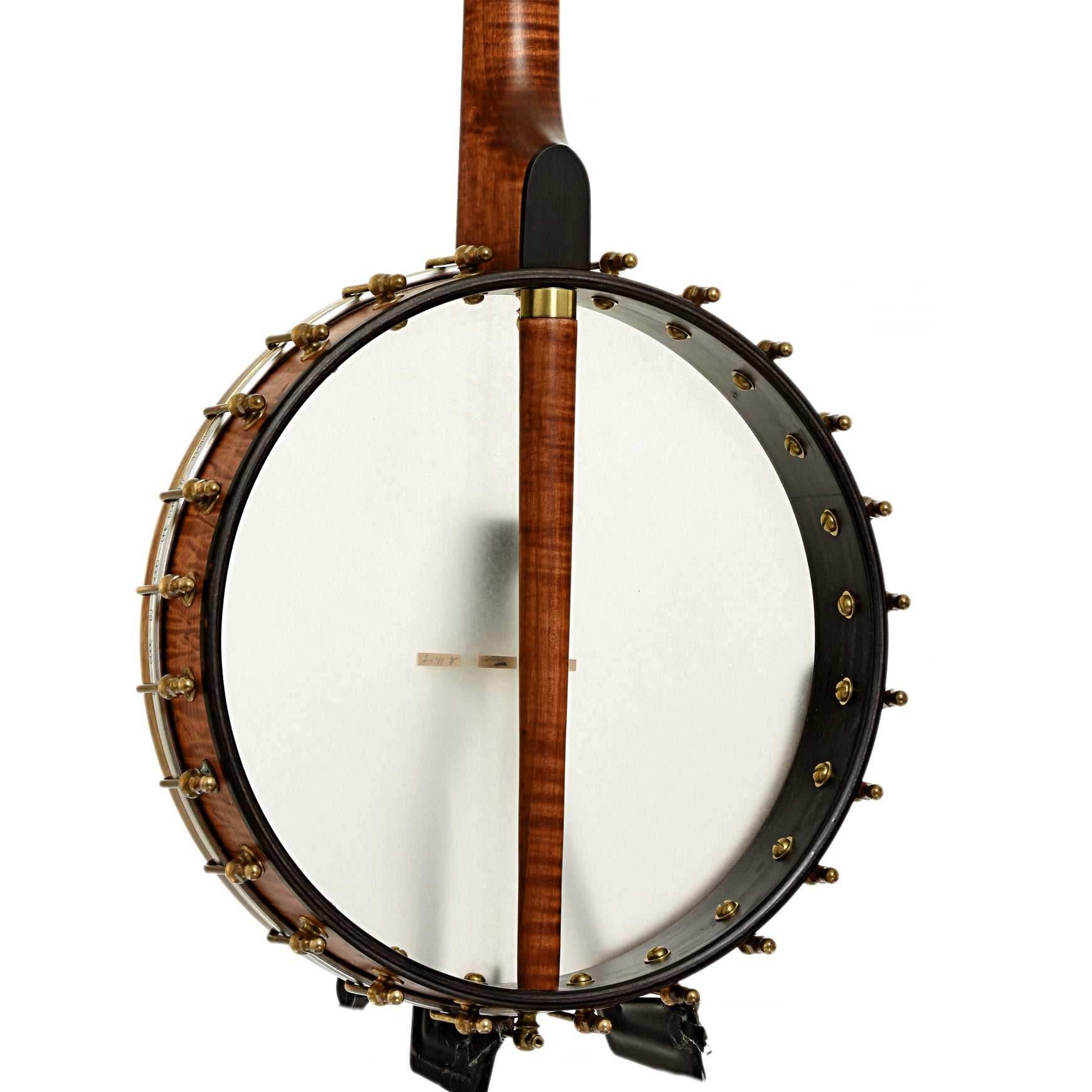 Back and side of Starr Banjos 13" Curly Maple Openback Banjo