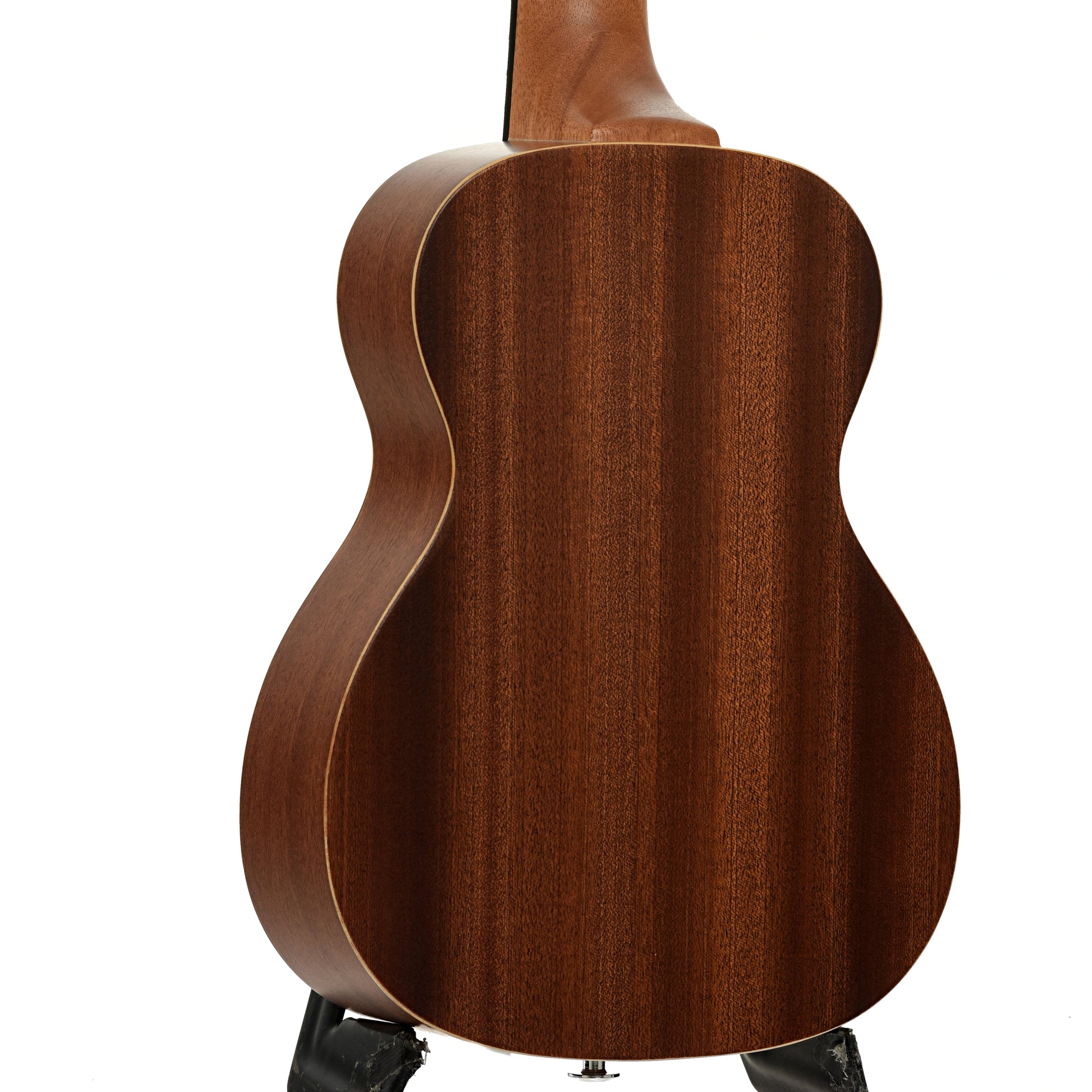 Back and side of Ibanez Concert Ukulele with Bag, Open Pore Natural